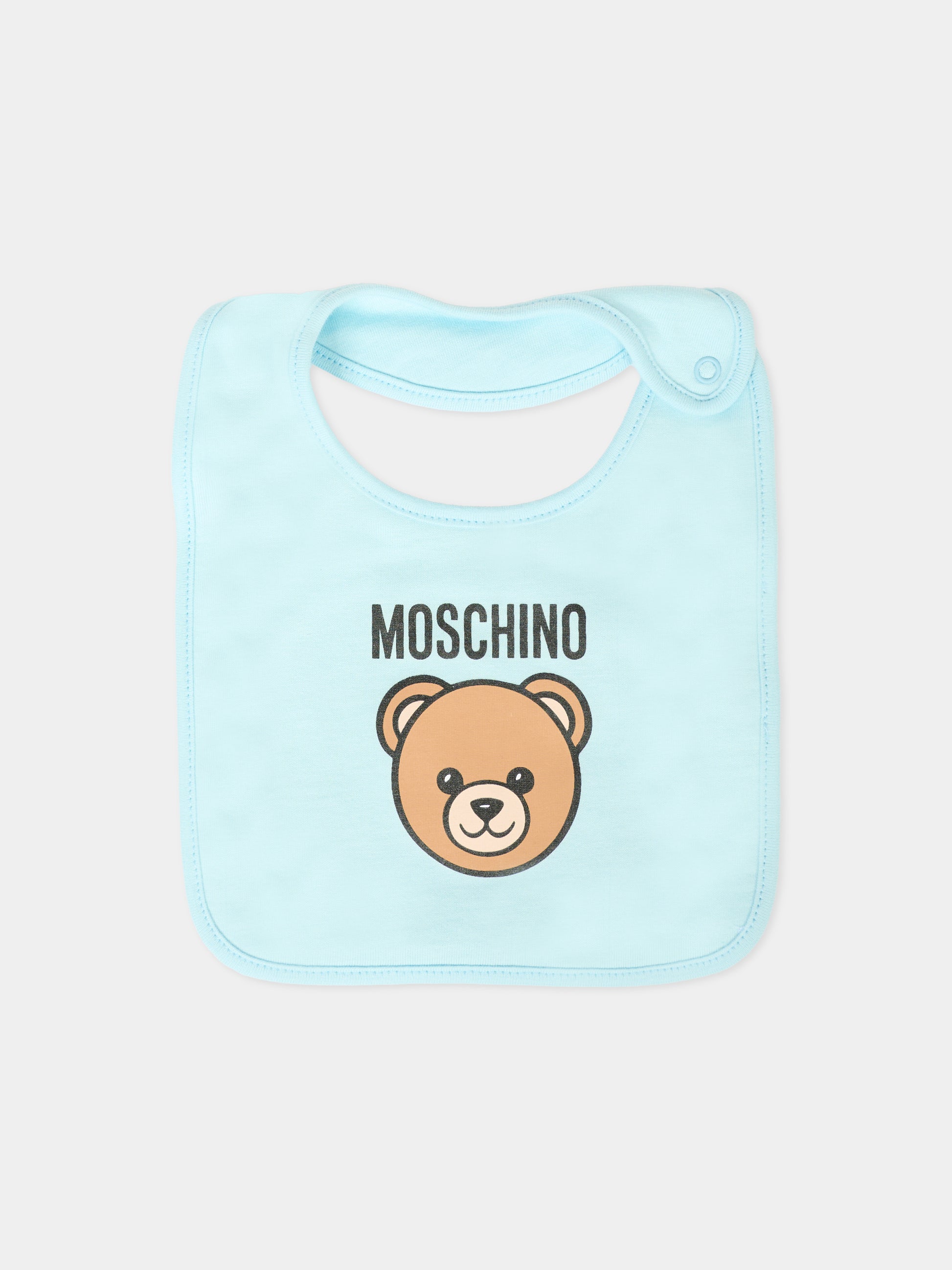 Set accessori celeste per neonato con Teddy Bear,Moschino Kids,MUY08K LCA40 40304