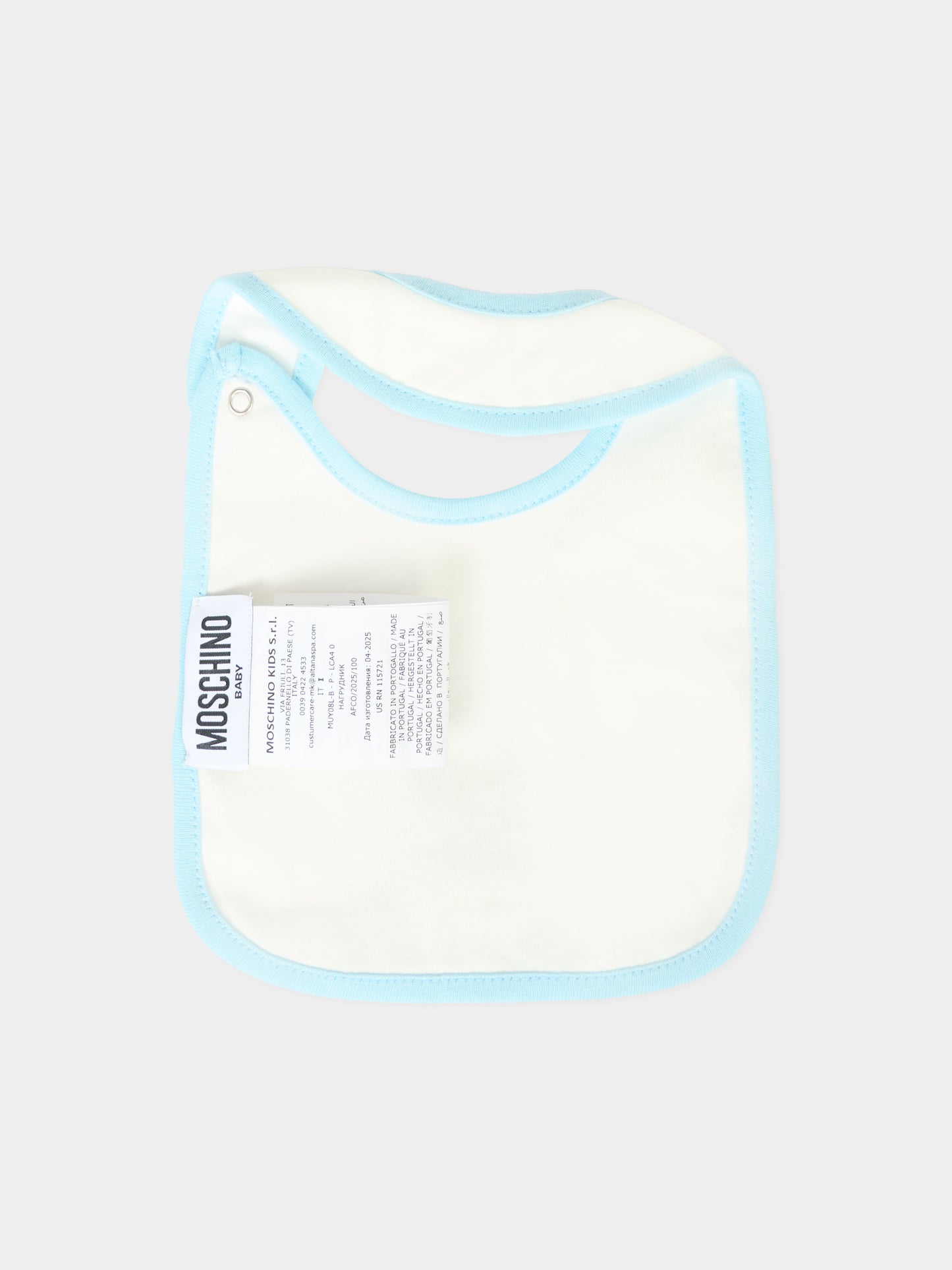 Set celeste per neonato con Teddy Bear e logo,Moschino Kids,MUY08L LCA40 40304