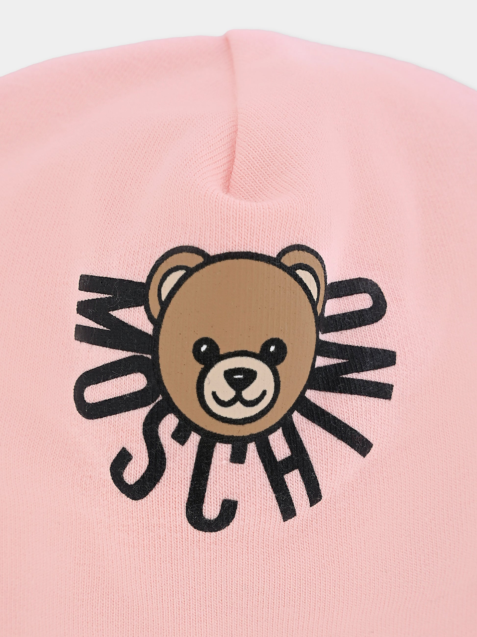 Berretto rosa per neonata con Teddy Bear,Moschino Kids,MXX031 LDA17 50209