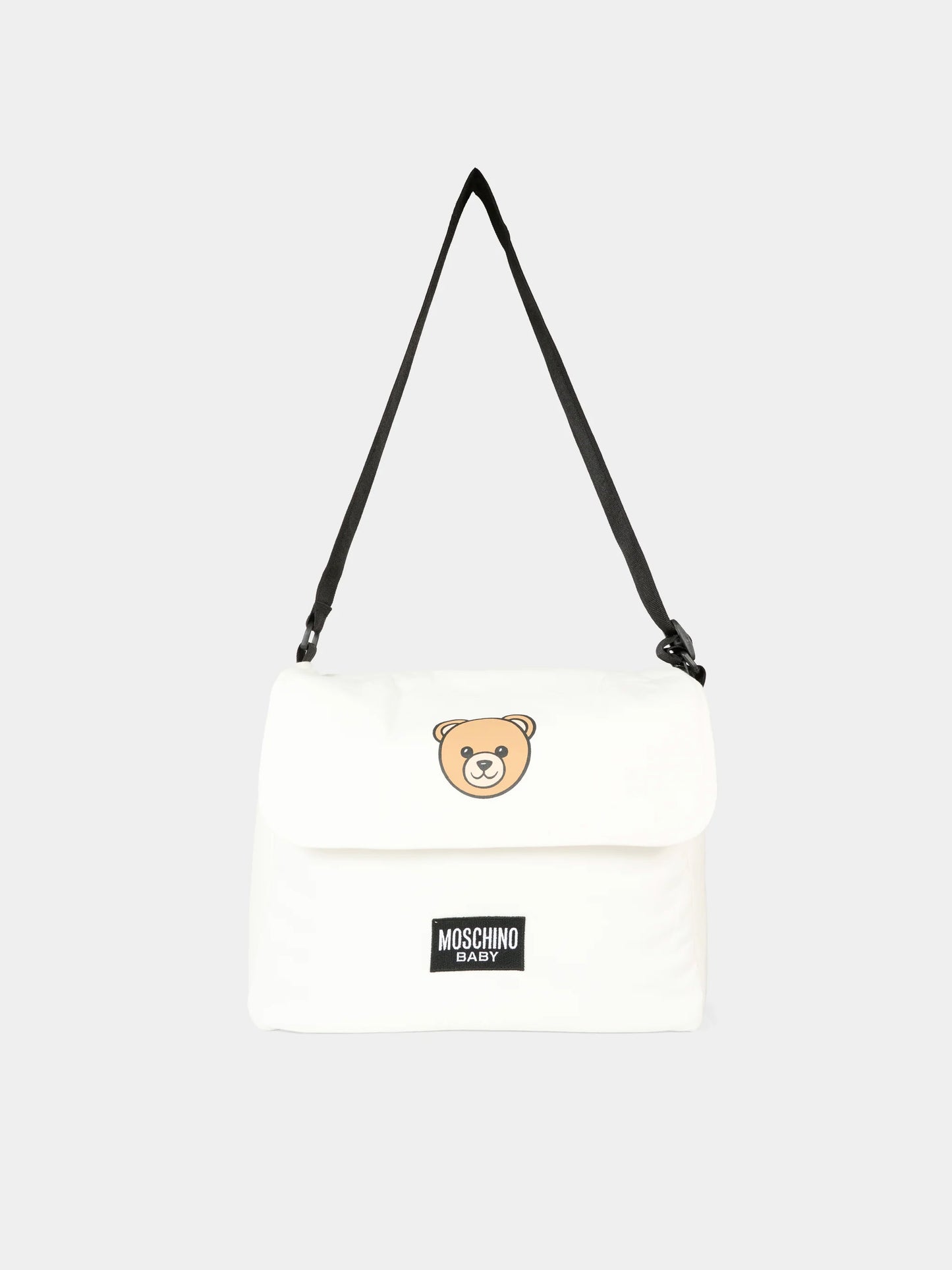 Borsa mamma avorio per neonati con Teddy Bear,Moschino Kids,MXX03D LCA40 10063