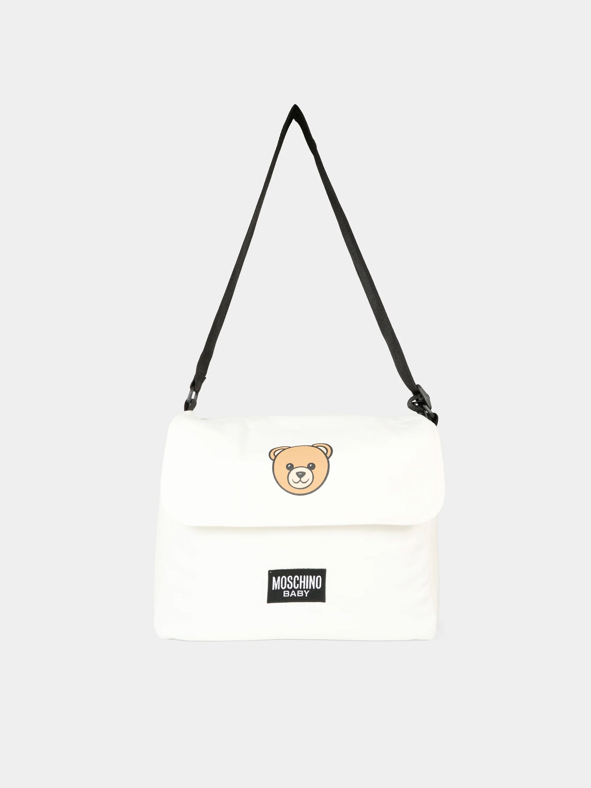 Borsa mamma avorio per neonati con Teddy Bear,Moschino Kids,MXX03D LCA40 10063