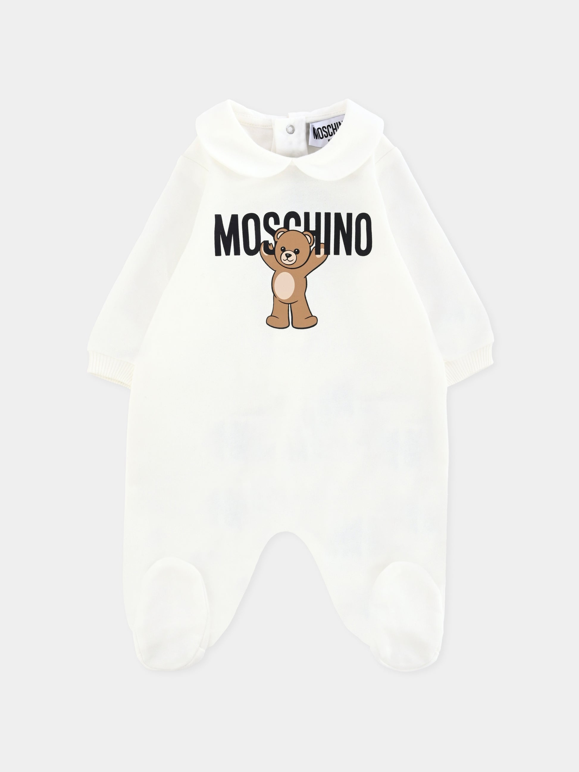 Tutina avorio per neonati con Teddy Bear,Moschino Kids,MXY037 LCA40 10063