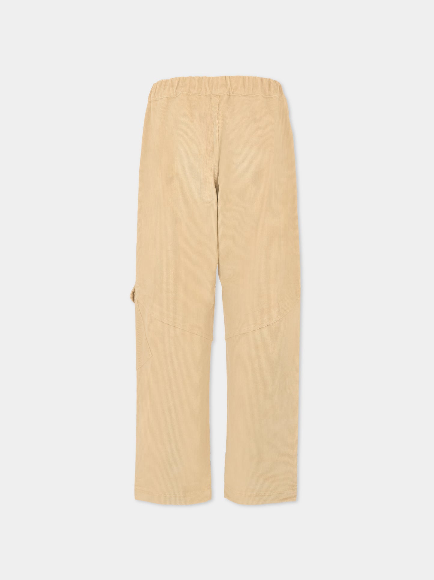Pantaloni beige in velluto per bambino con logo,Dondup Kids,DMPA146 0 VE016 0025
