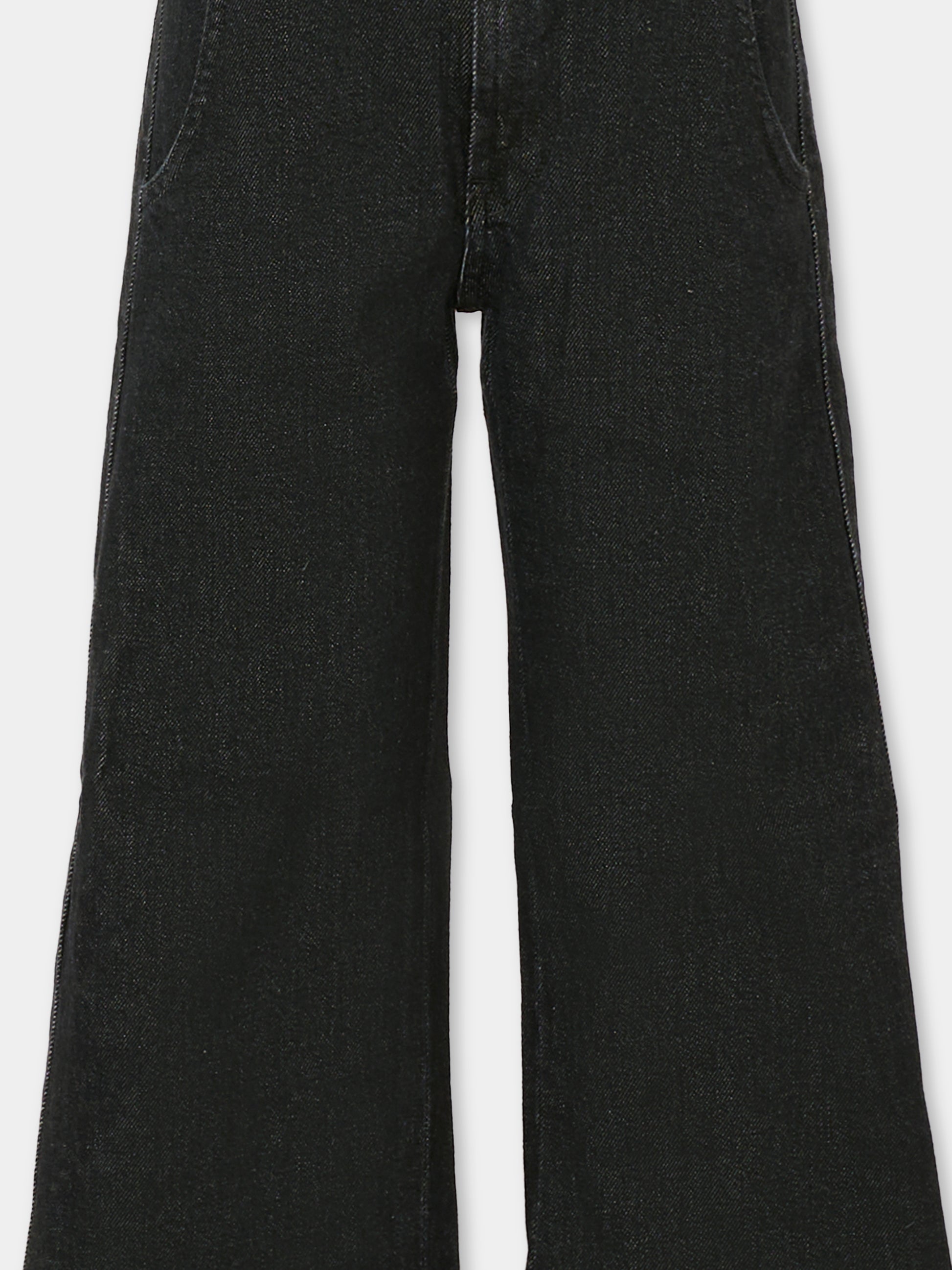 Jeans neri per bambina con patch logato,Dondup Kids,DFPA157 C DS041 N000