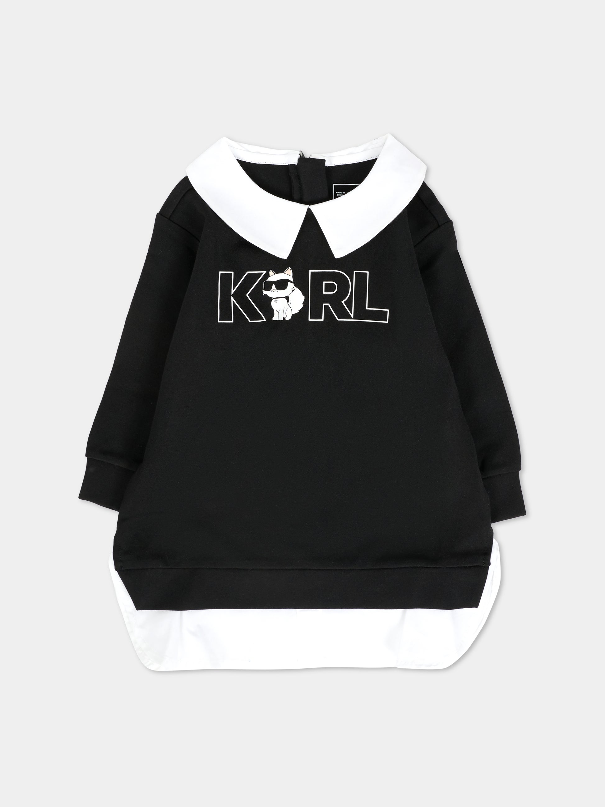 Vestito nero per neonata con Choupette,Karl Lagerfeld Kids,Z30653 M41