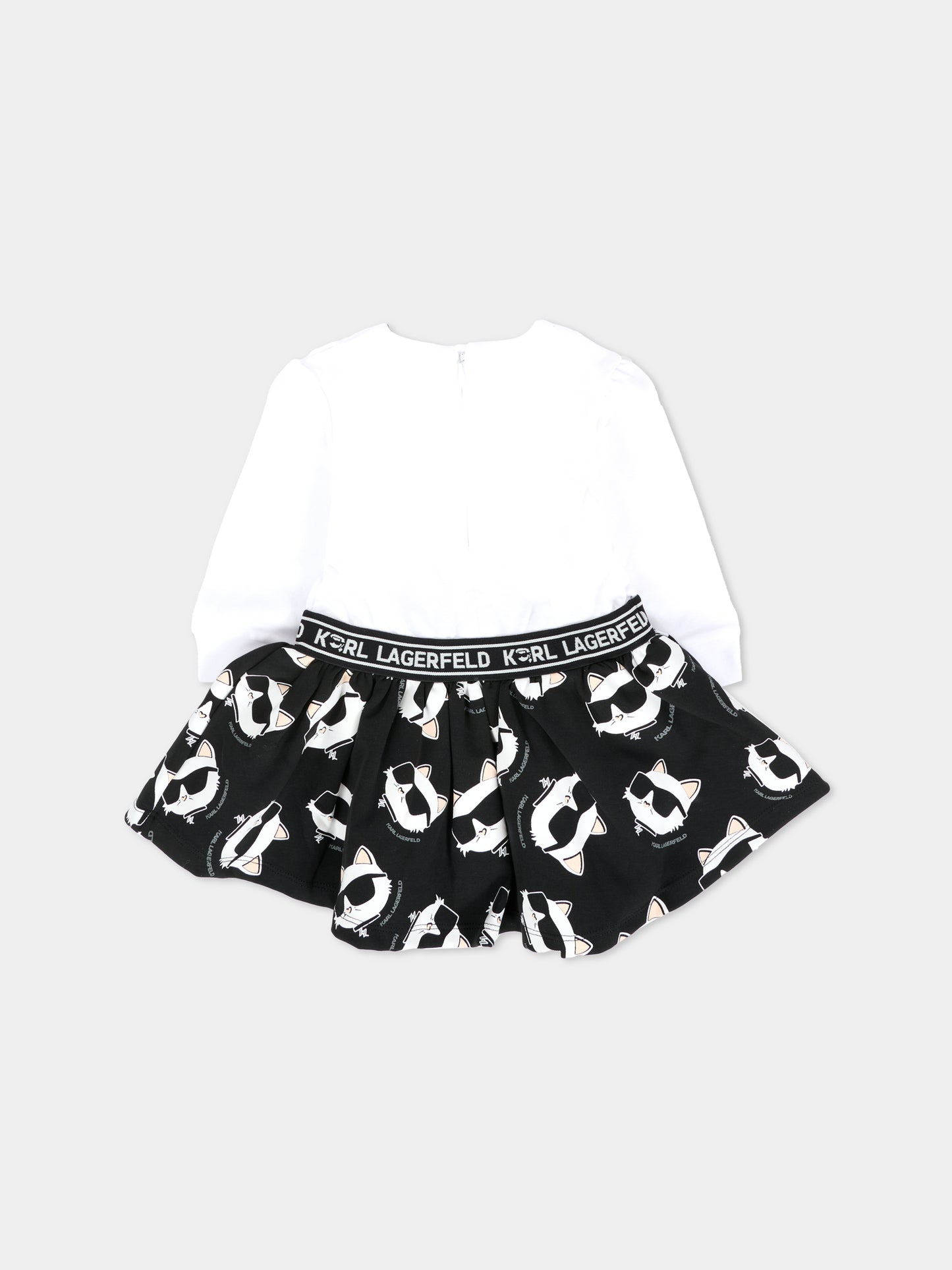 Vestito bianco per neonata con Choupette,Karl Lagerfeld Kids,Z30659 N50