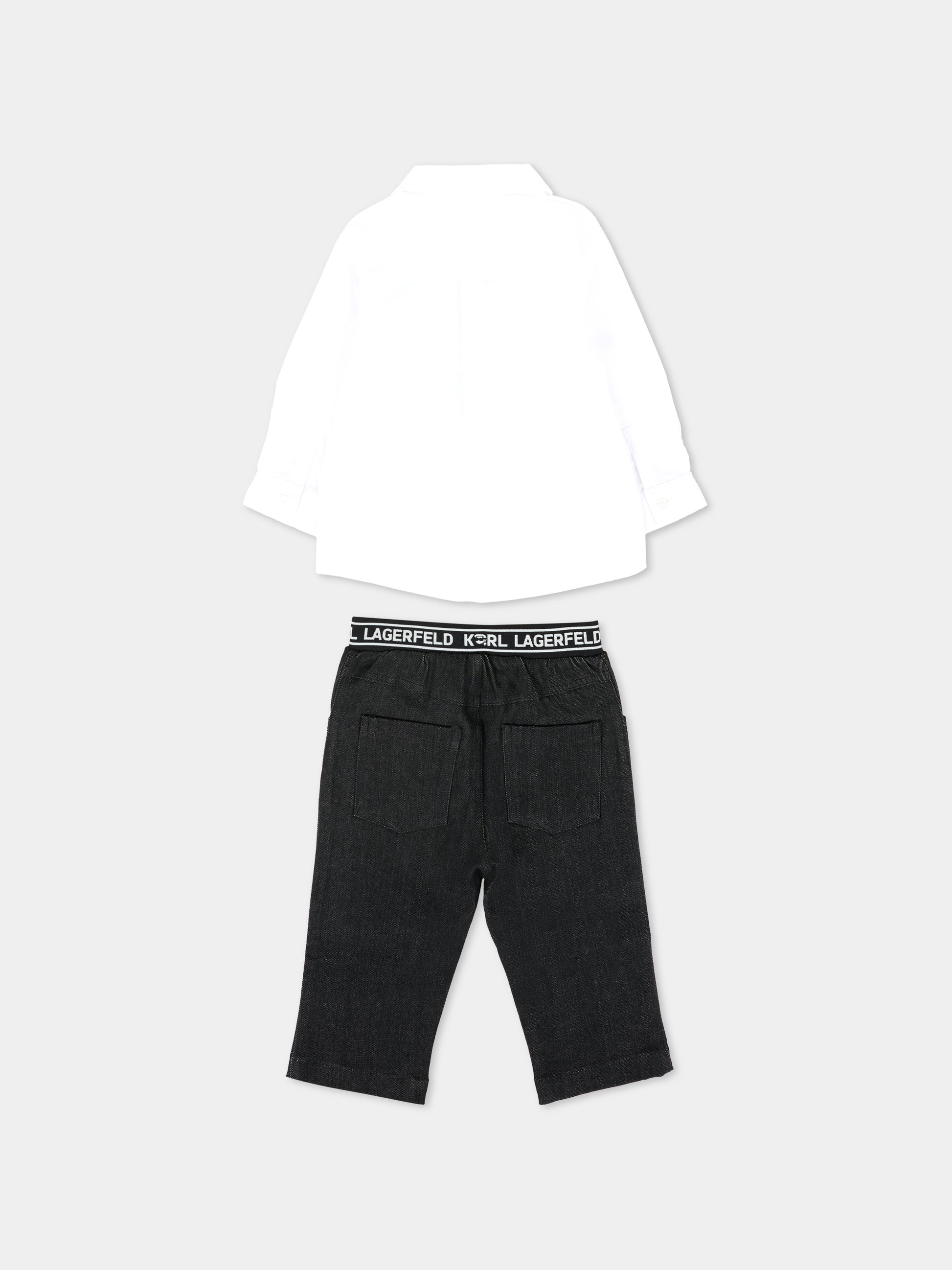 Completo bianco per neonato con logo,Karl Lagerfeld Kids,Z30660 N50