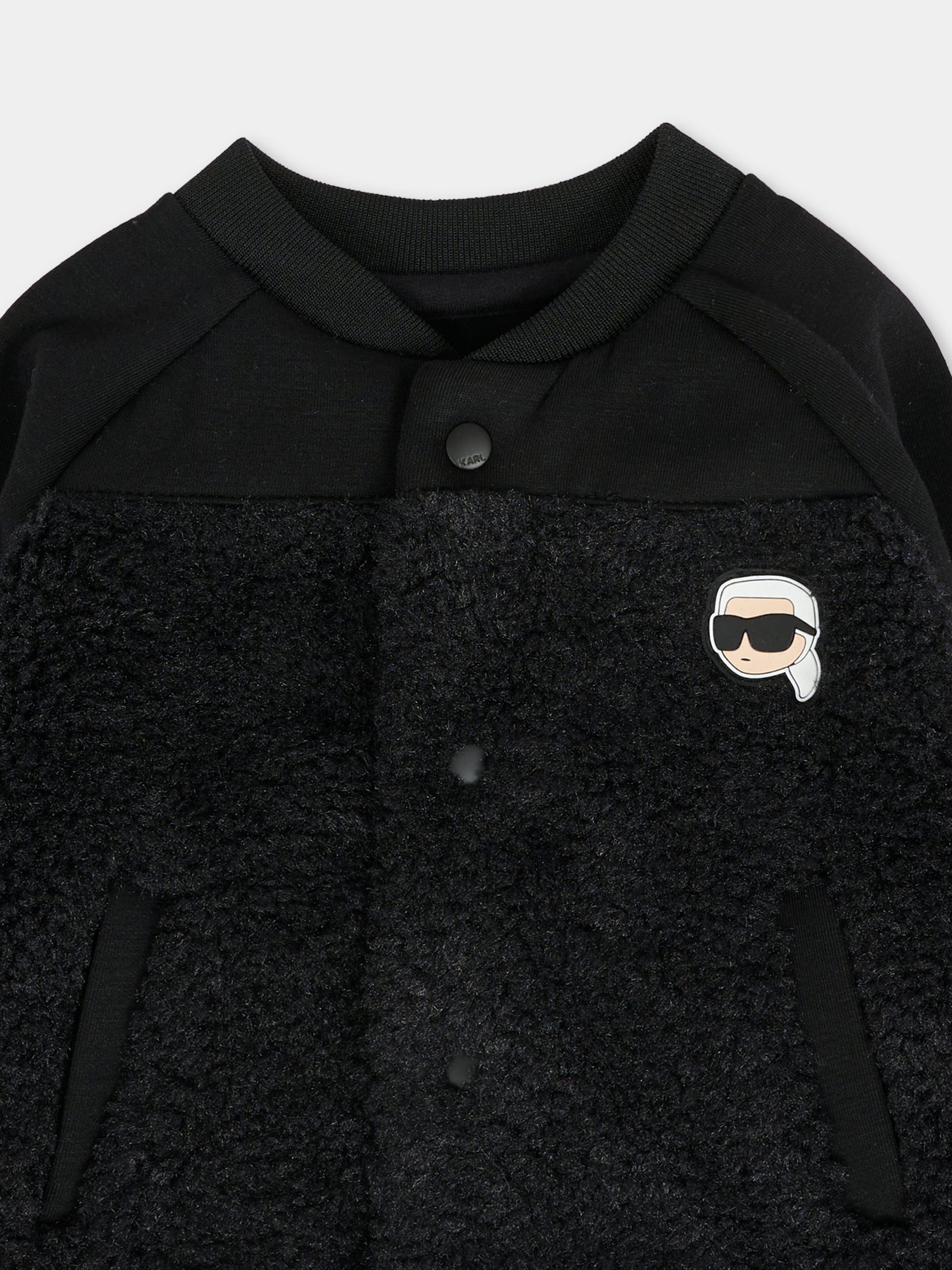 Bomber nero per neonato con logo,Karl Lagerfeld Kids,Z30665 09B