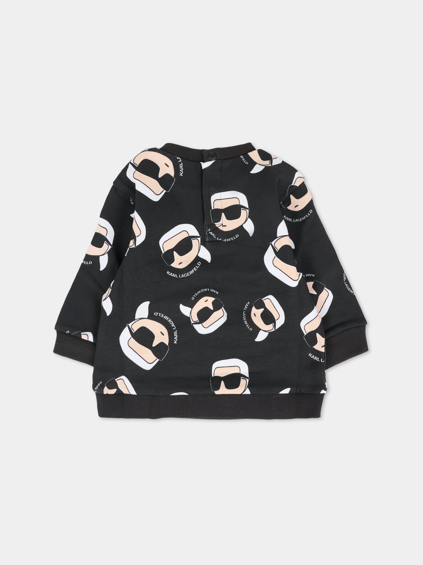 Felpa nera per neonati con Karl Lagerfeld,Karl Lagerfeld Kids,Z30666 09B