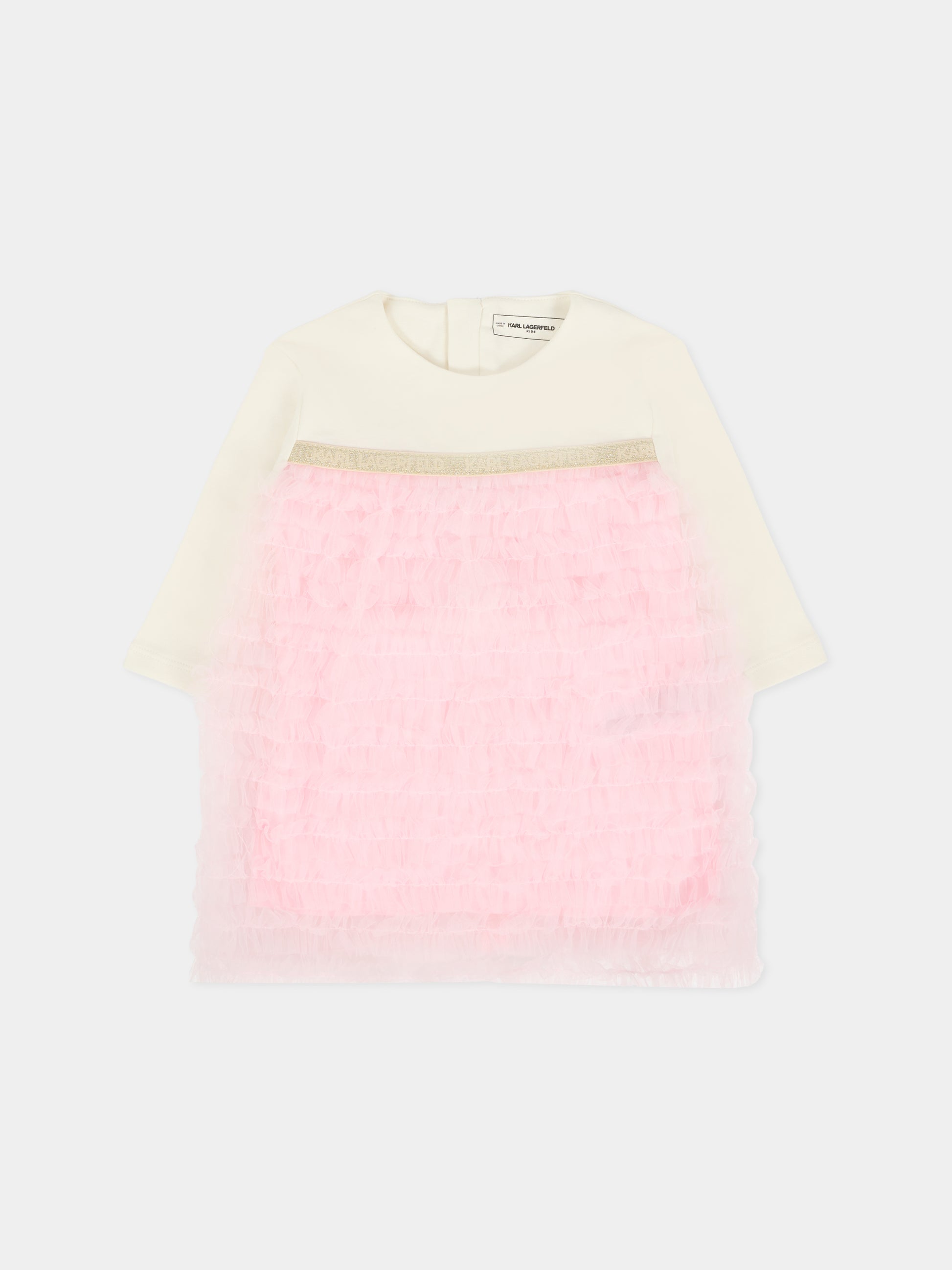 Vestito rosa per neonata con logo,Karl Lagerfeld Kids,Z30668 N74