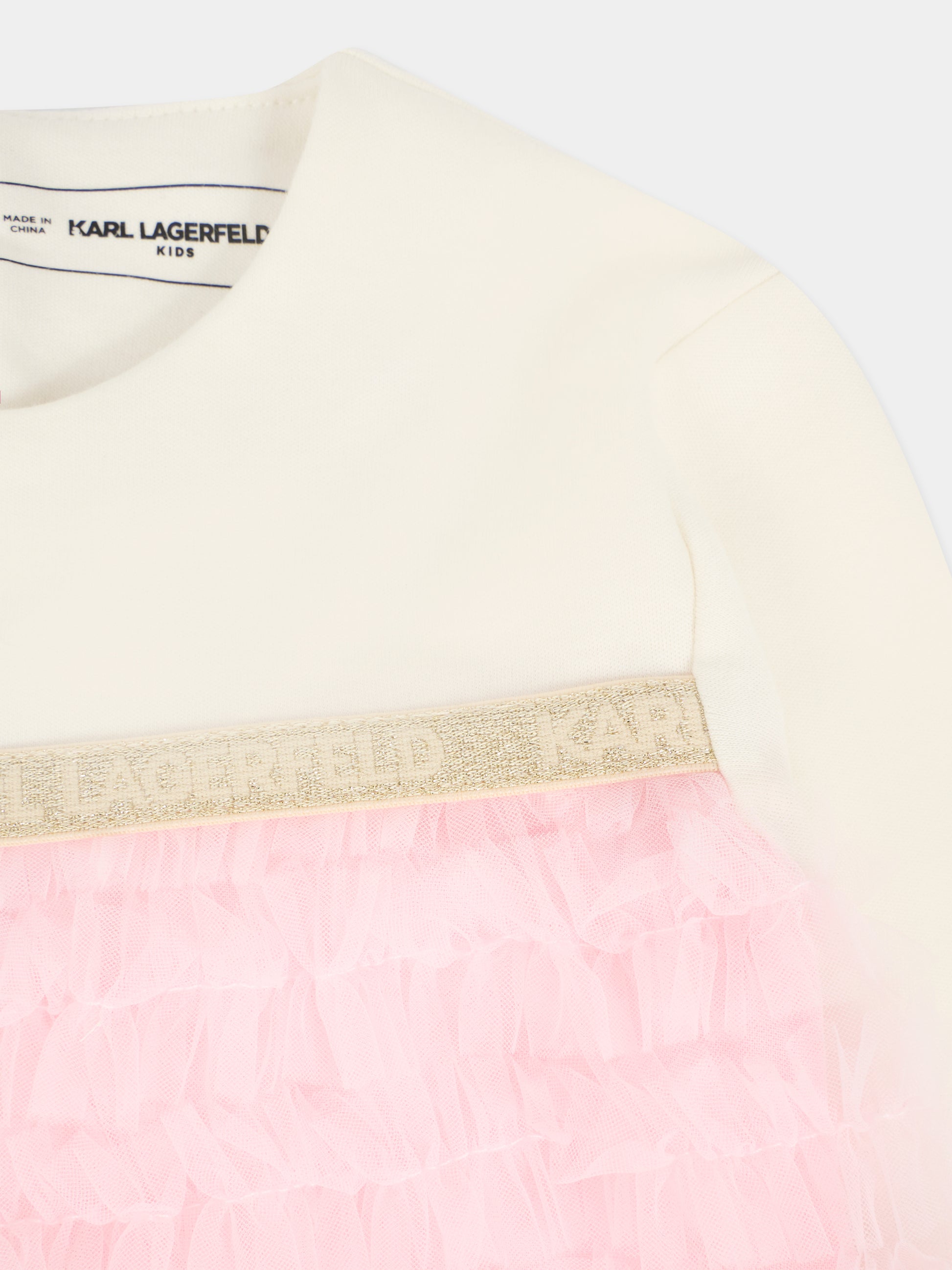 Vestito rosa per neonata con logo,Karl Lagerfeld Kids,Z30668 N74