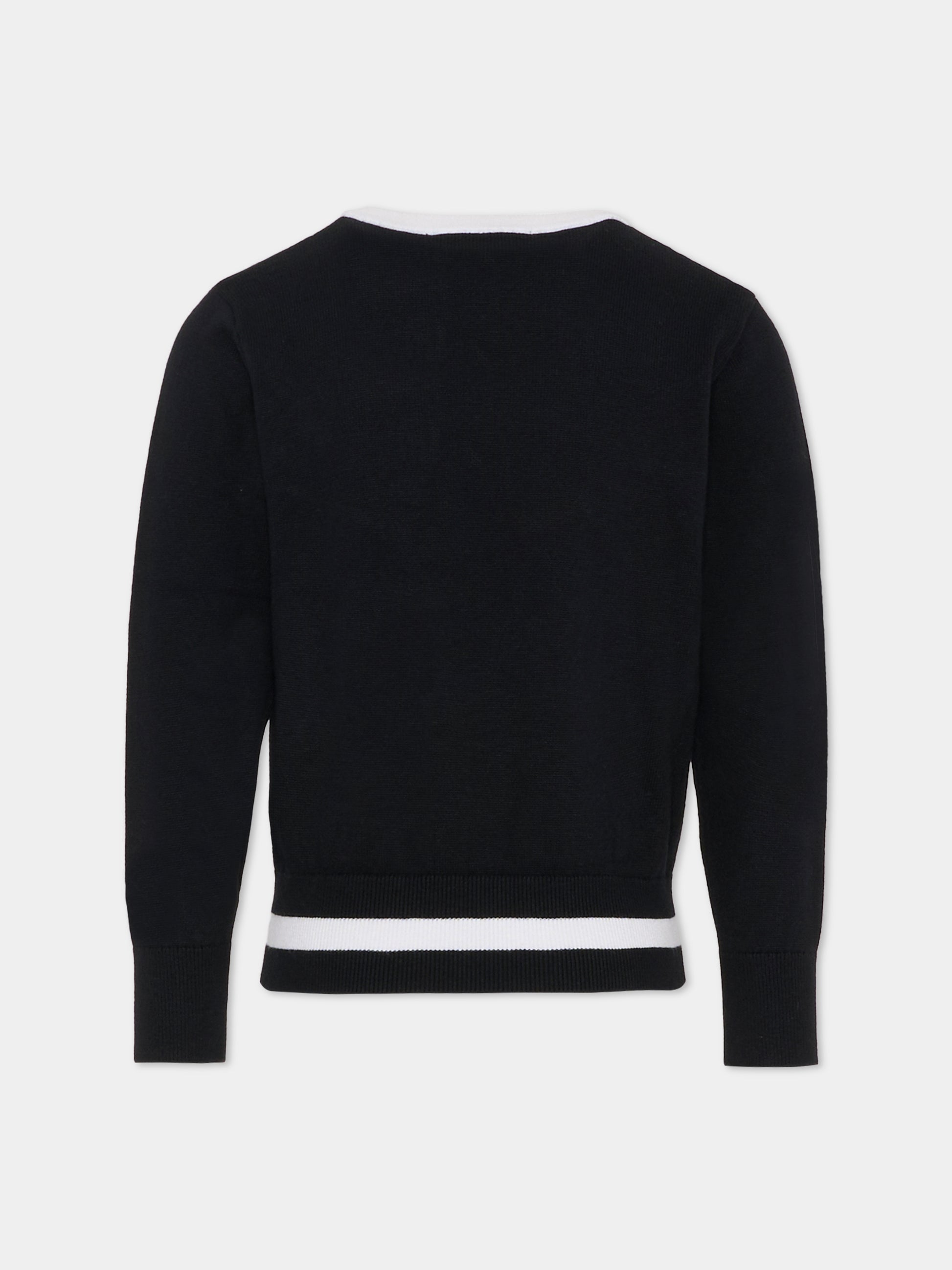 Maglione nero per bambina con logo,Karl Lagerfeld Kids,Z30936 M41