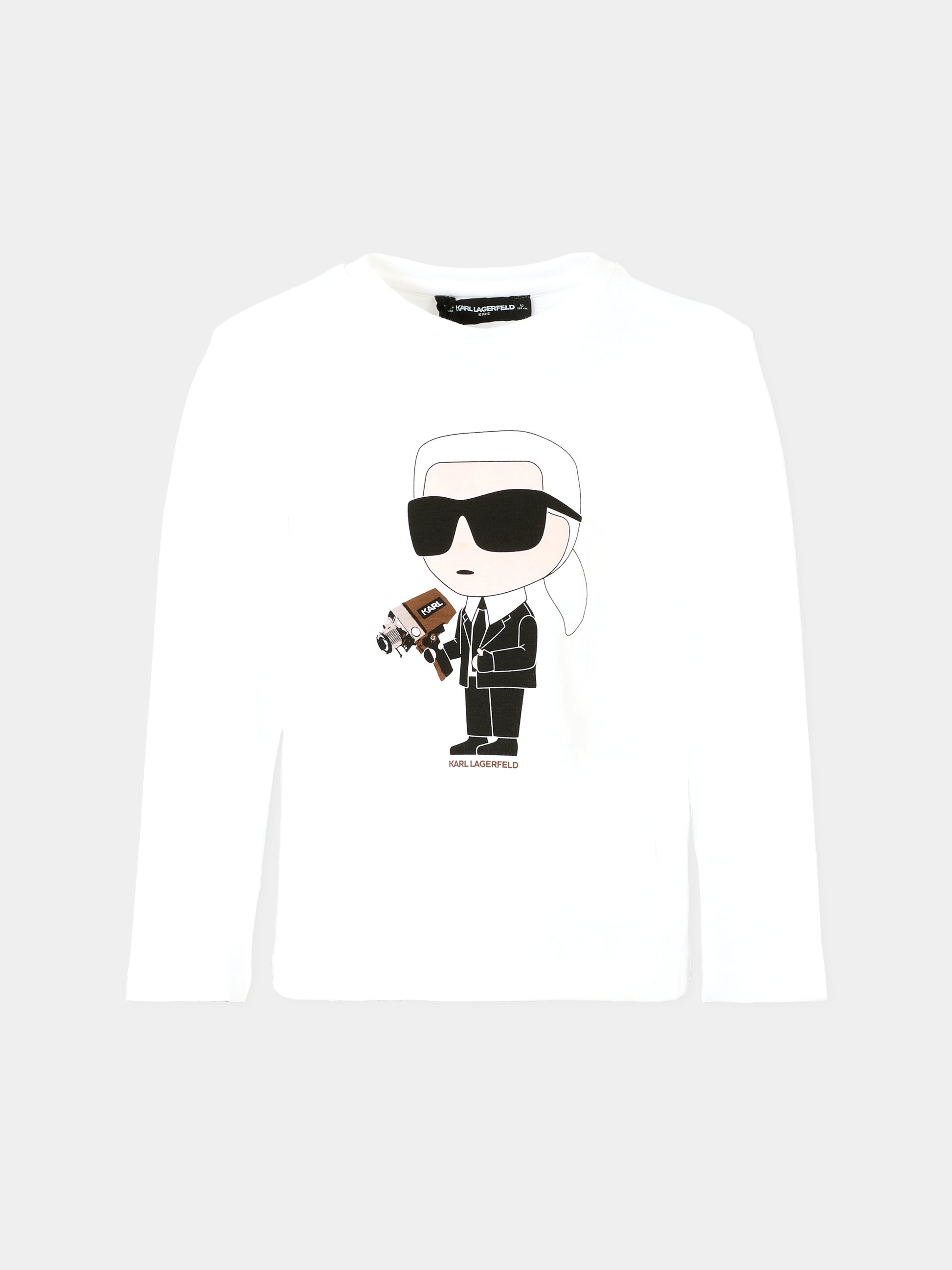 T-shirt bianca per bambini con Karl Lagerfeld,Karl Lagerfeld Kids,Z30953 10P