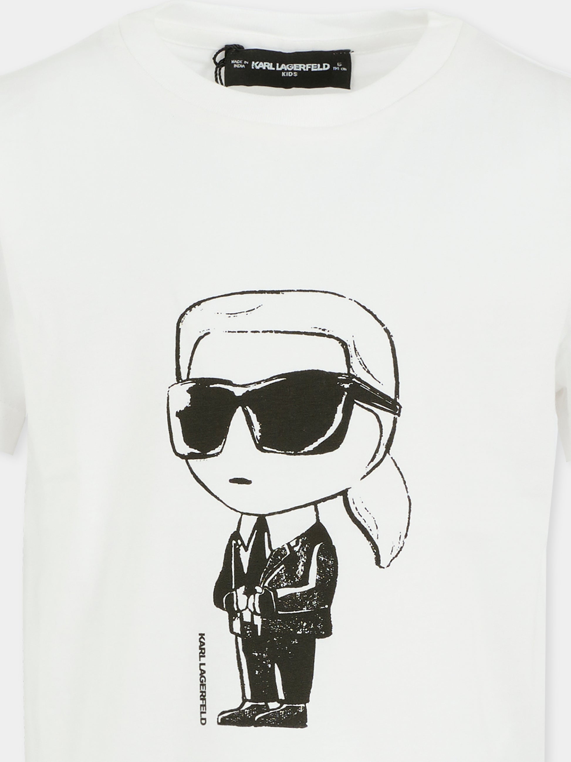 T-shirt bianca per bambini con karl Lagerfeld,Karl Lagerfeld Kids,Z30957 10P
