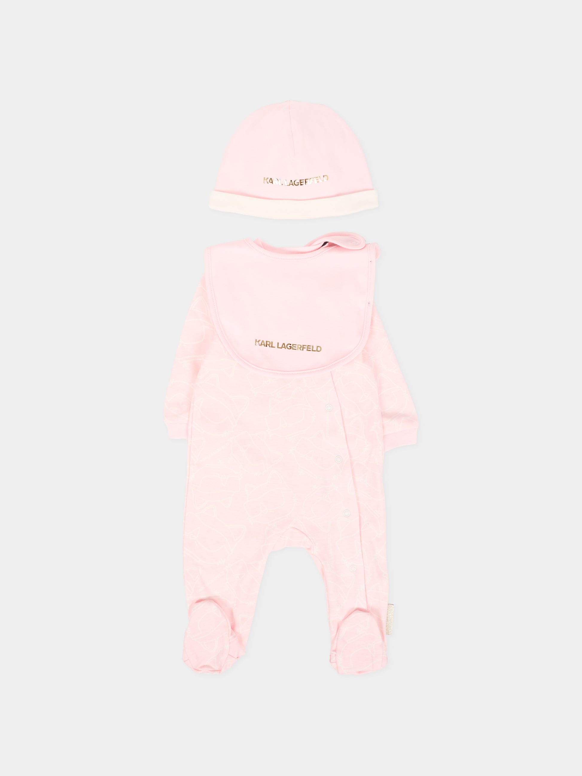 Set tutina rosa per neonata con Choupette,Karl Lagerfeld Kids,Z30968 N74