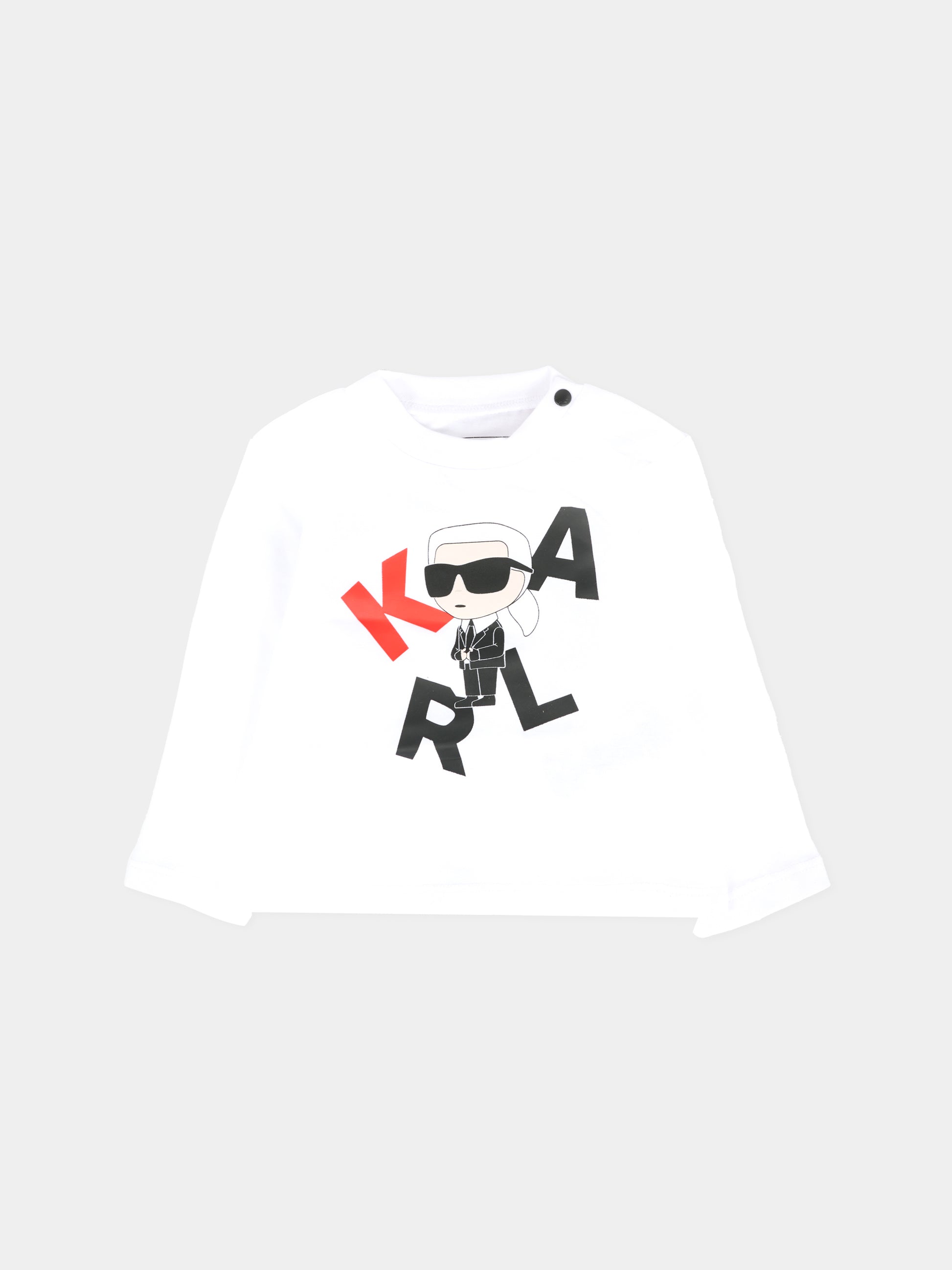 T-shirt bianca per neonato con Karl Lagerfeld,Karl Lagerfeld Kids,Z30969 10P