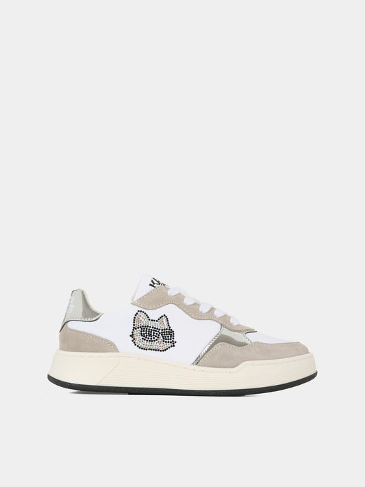 Sneakers bianche per bambina con Choupette,Karl Lagerfeld Kids,Z30986 10P