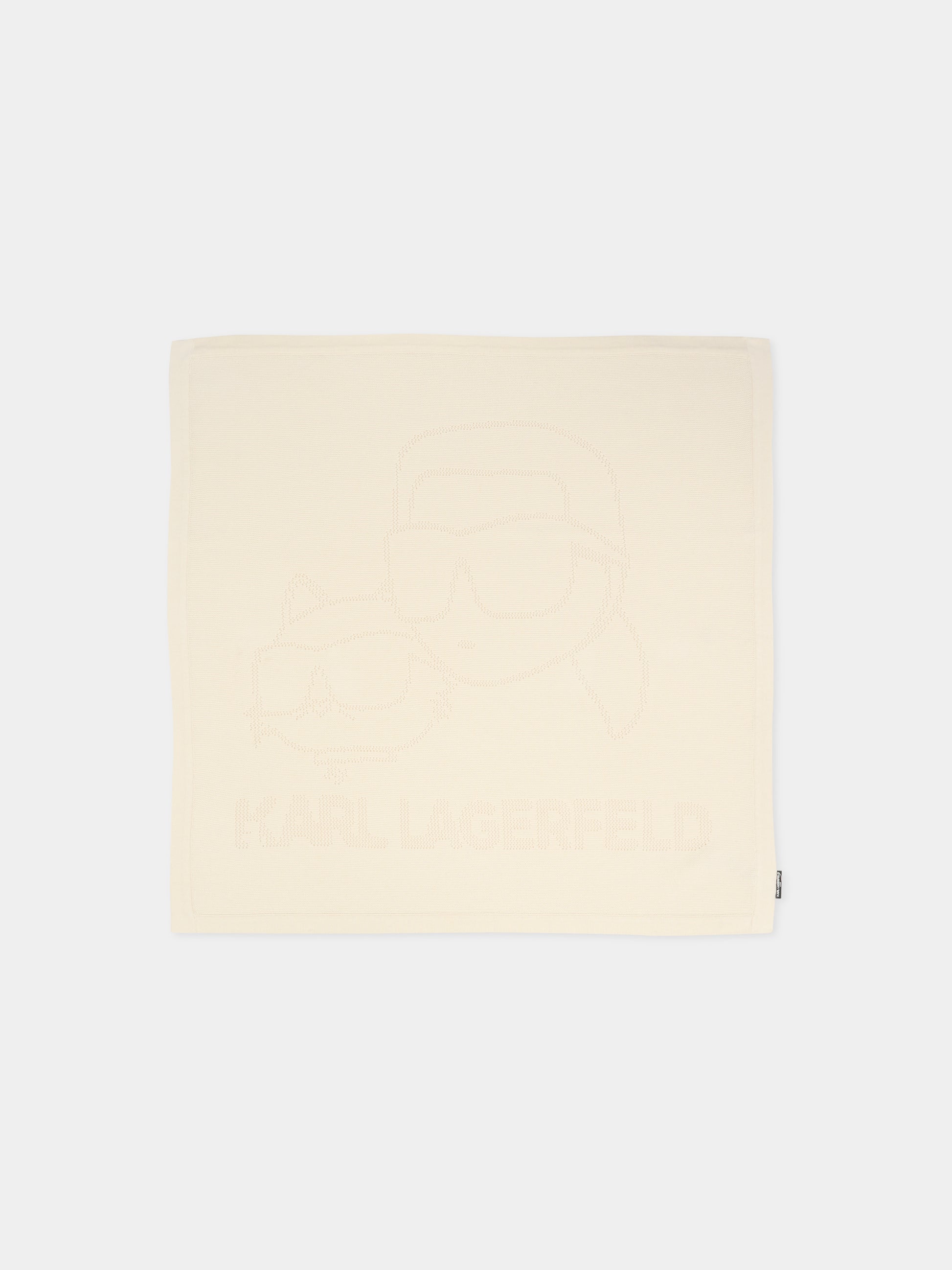 Coperta beige per neonati con Choupette e Karl Lagerfeld,Karl Lagerfeld Kids,Z30995 195