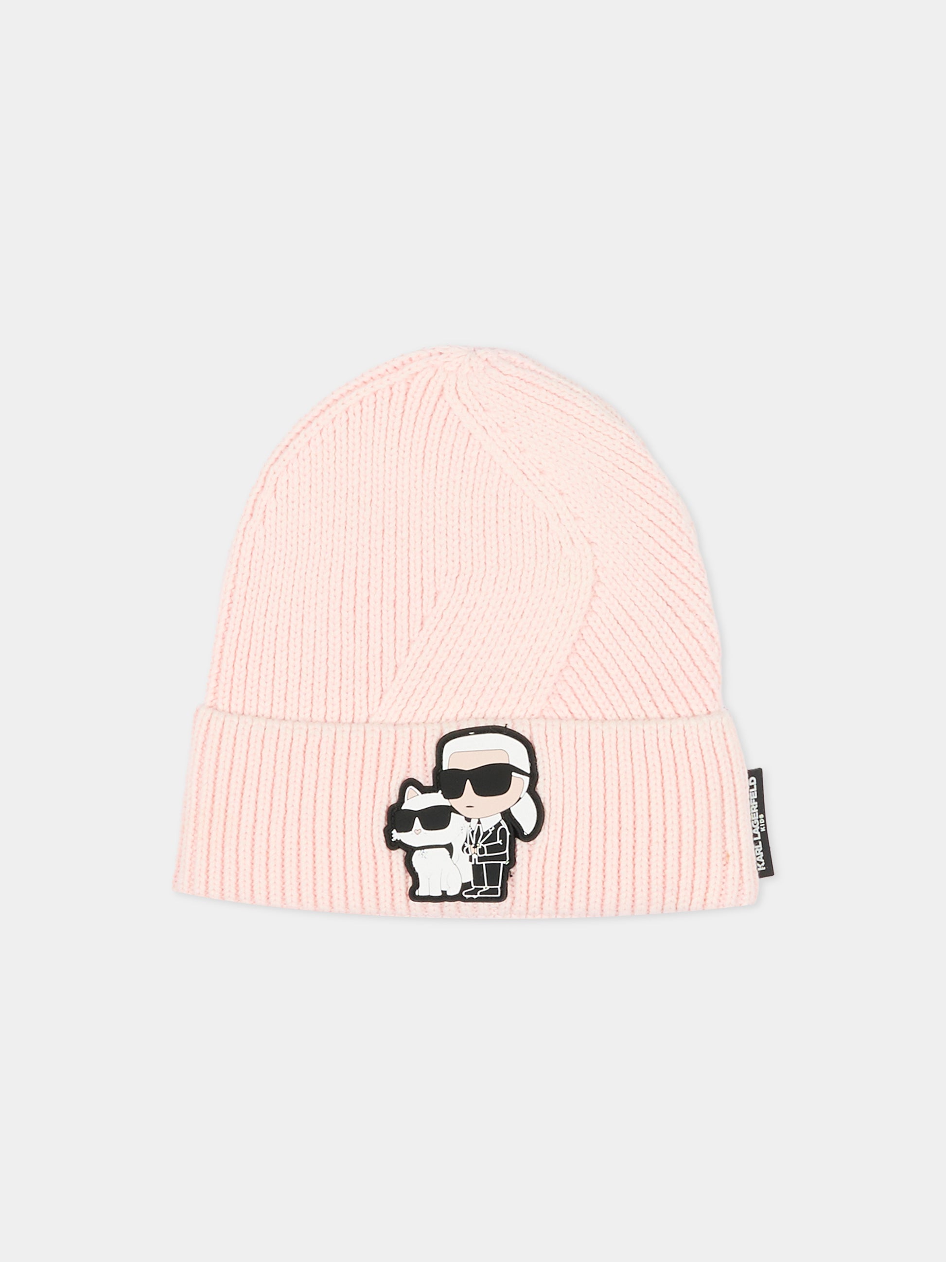 Berretto rosa per bambina con Choupette e Karl Lagerfeld,Karl Lagerfeld Kids,Z31002 47P