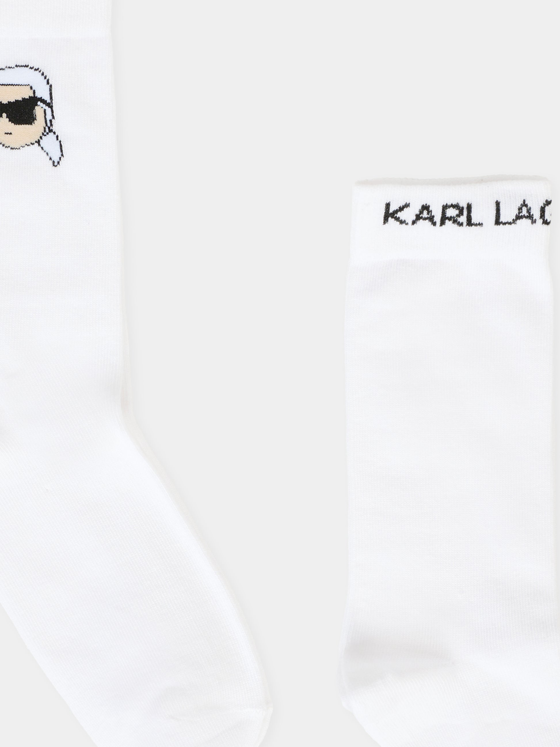 Set calze bianche per bambini con Karl Lagerfeld e logo nero,Karl Lagerfeld Kids,Z31016 10P