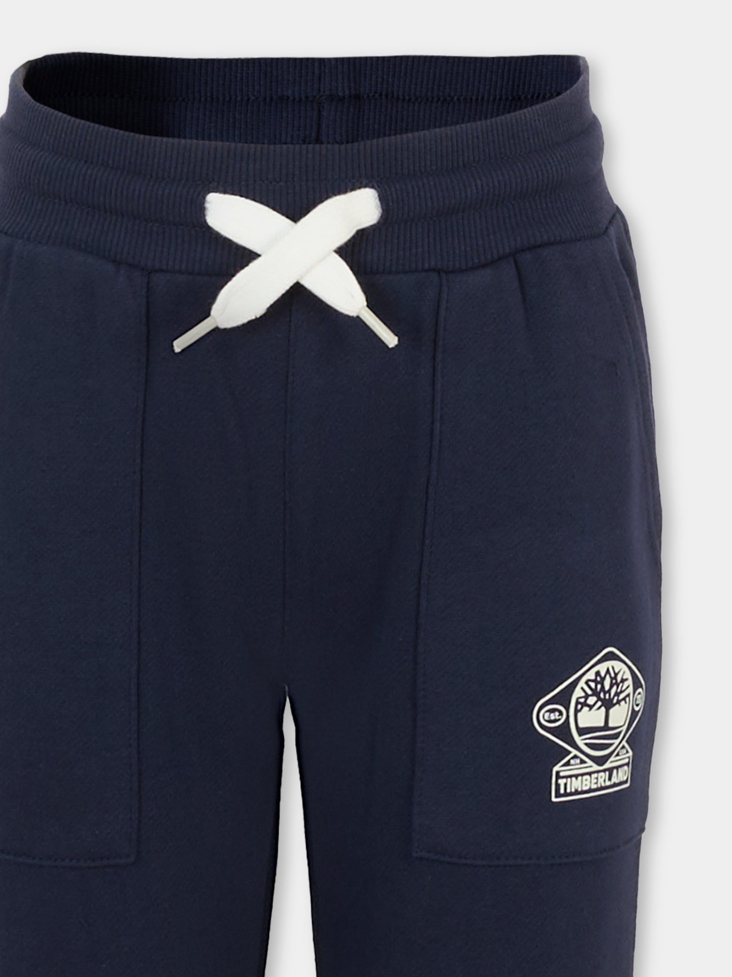 Pantaloni blu per bambino con logo,Timberland,T60566 85T