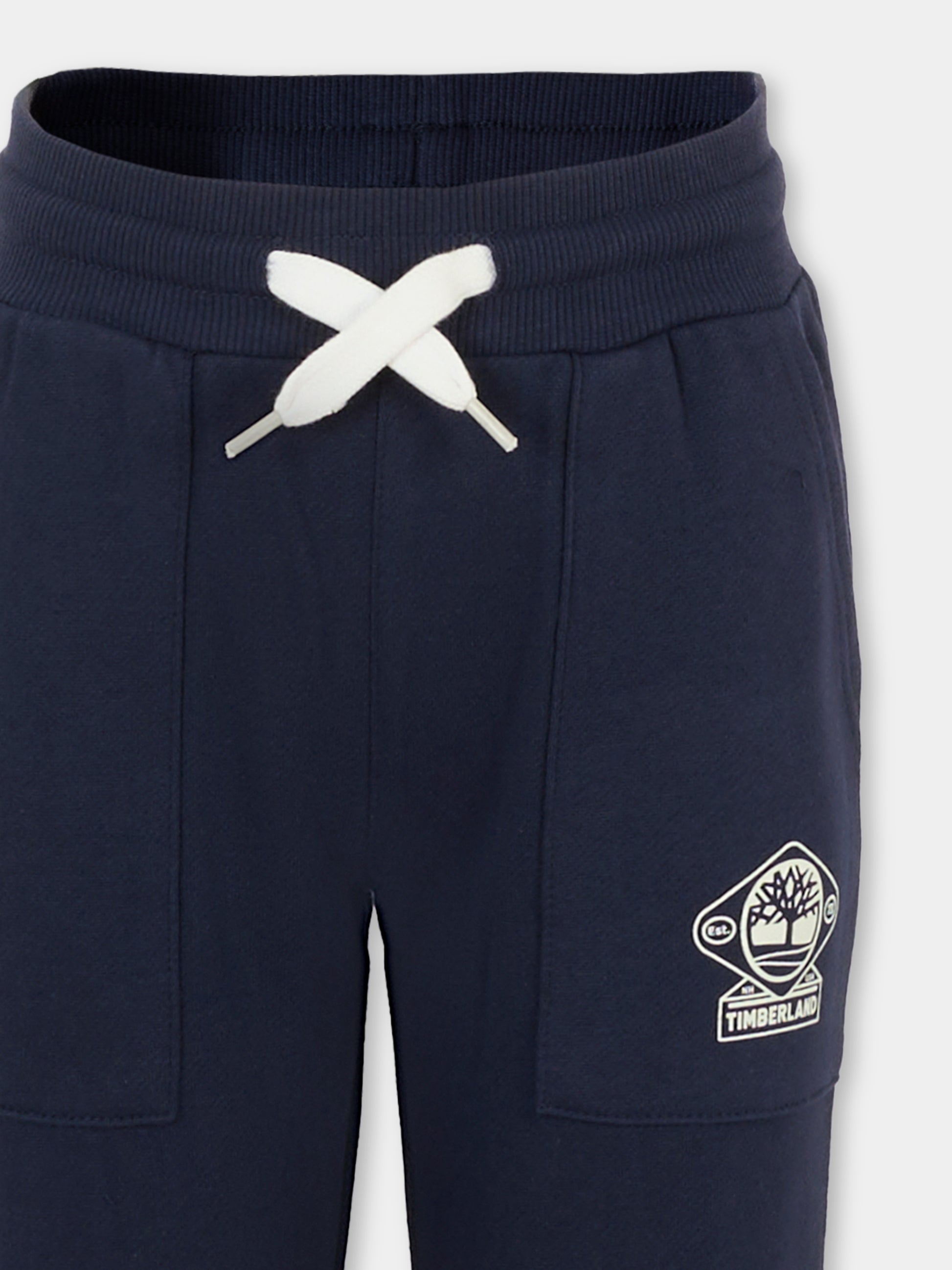 Pantaloni blu per bambino con logo,Timberland,T60566 85T