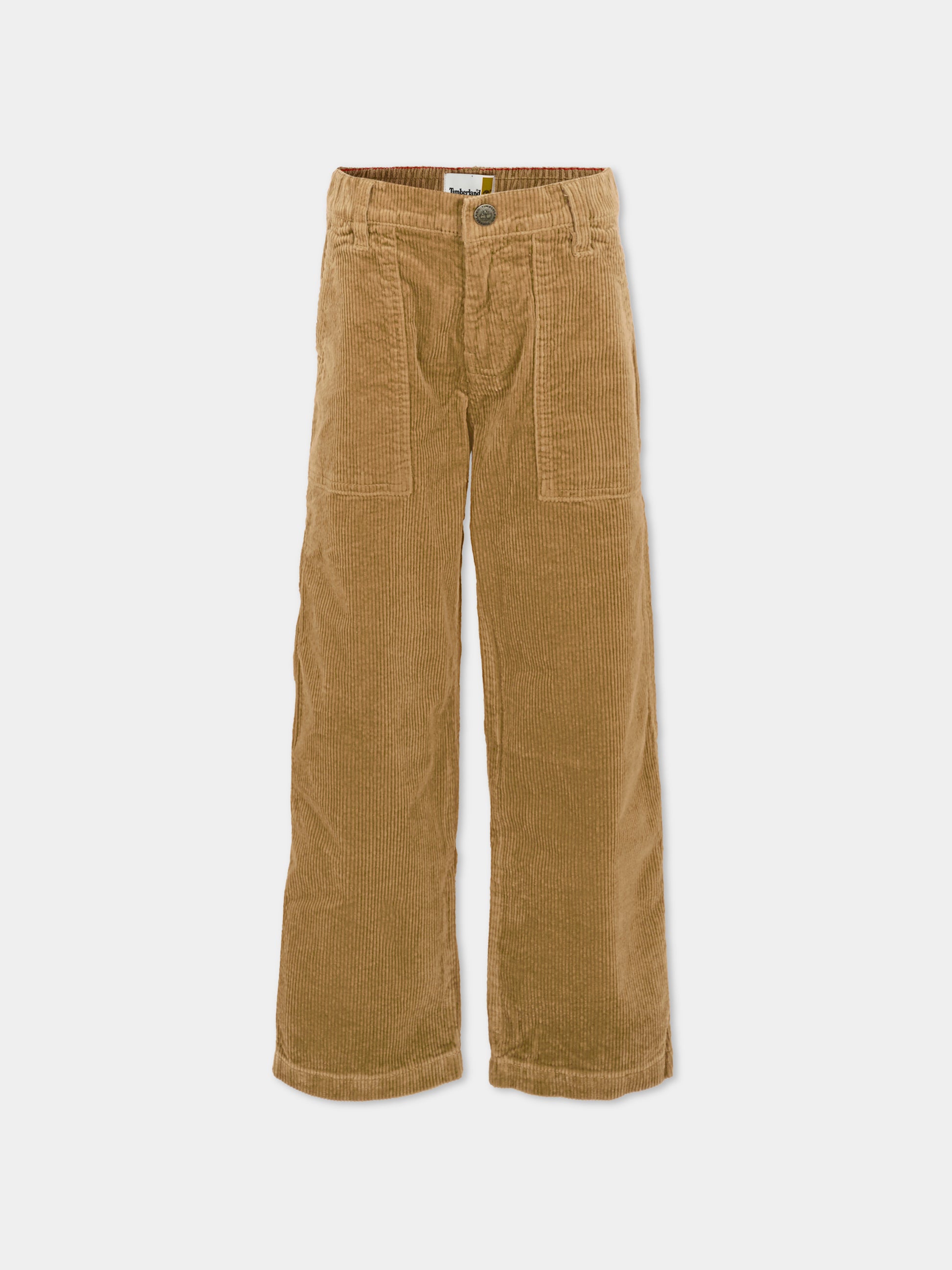 Pantaloni beige per bambino con logo,Timberland,T60576 659