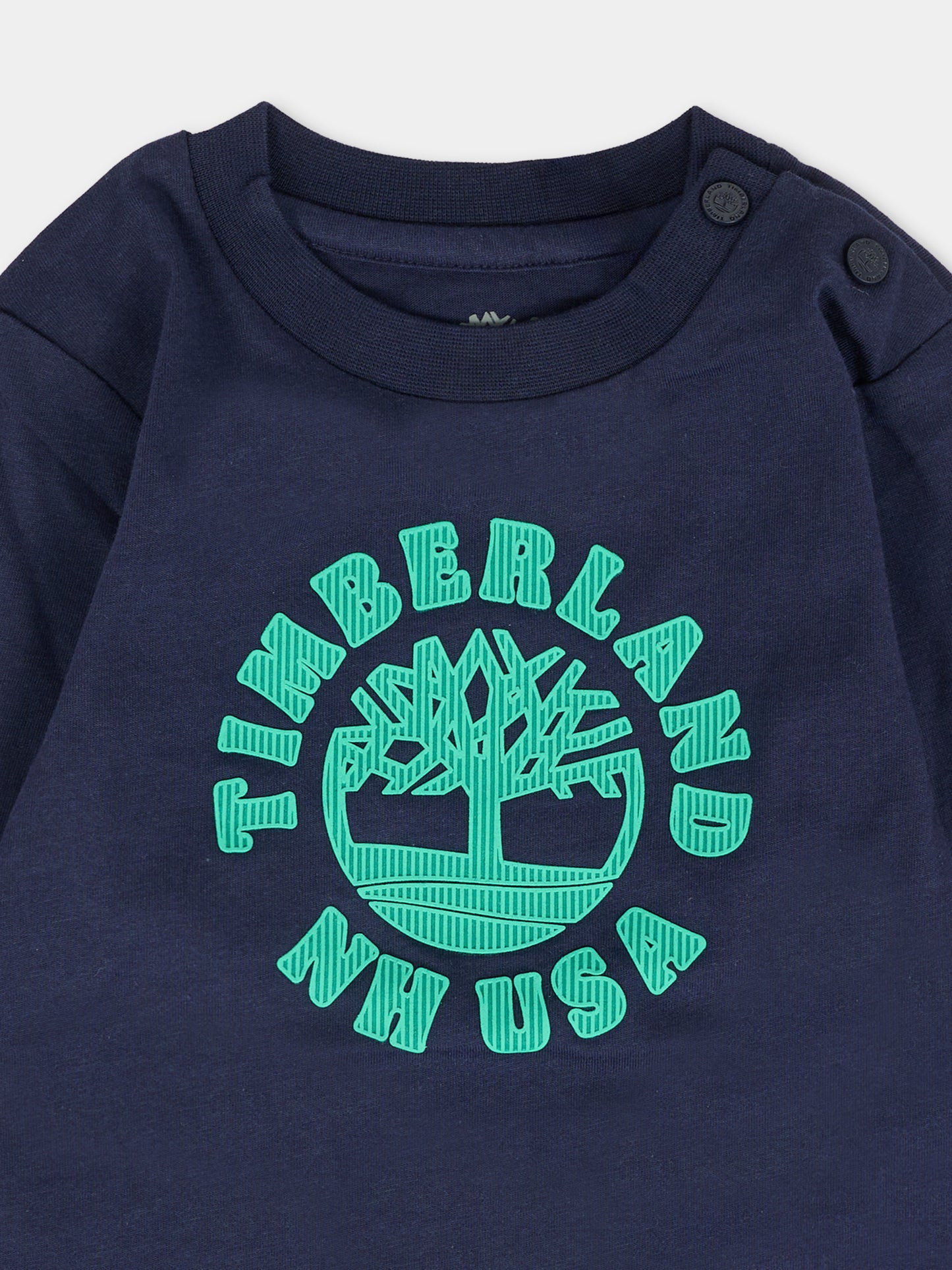 T-shirt blu per neonato con logo,Timberland,T60589 85T