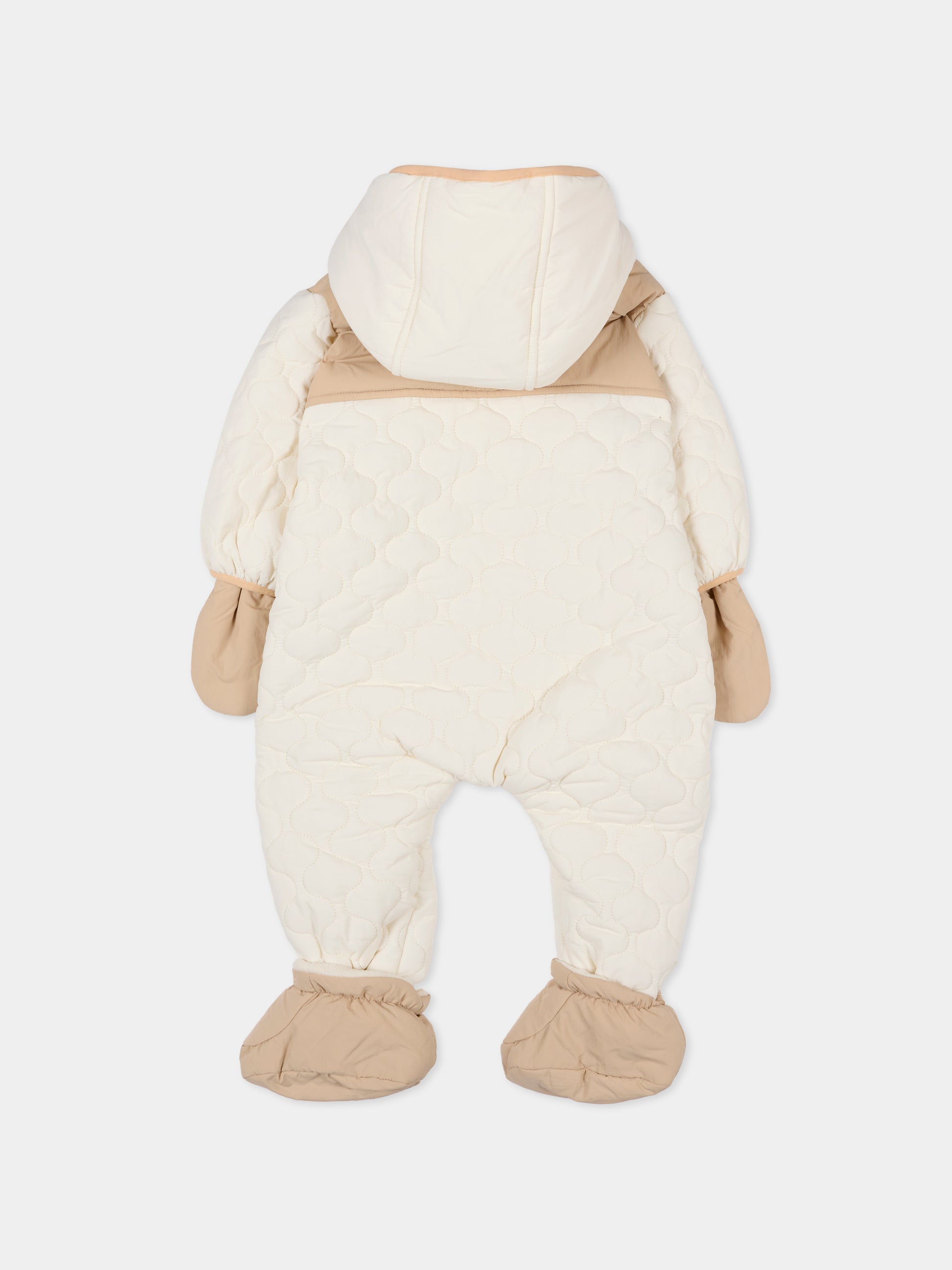 Tuta da neve avorio per neonato con logo,Timberland,T60611 127