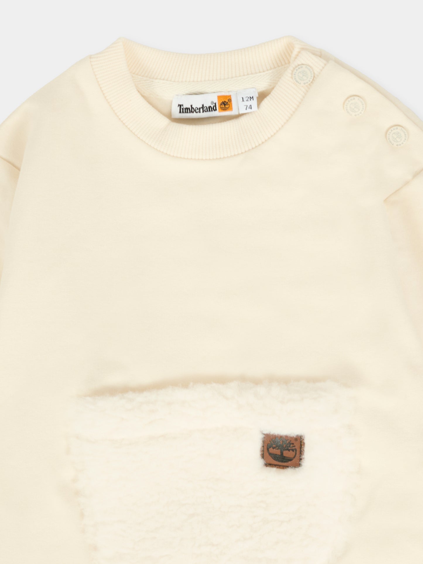 Felpa avorio per neonato con patch,Timberland,T60619 127