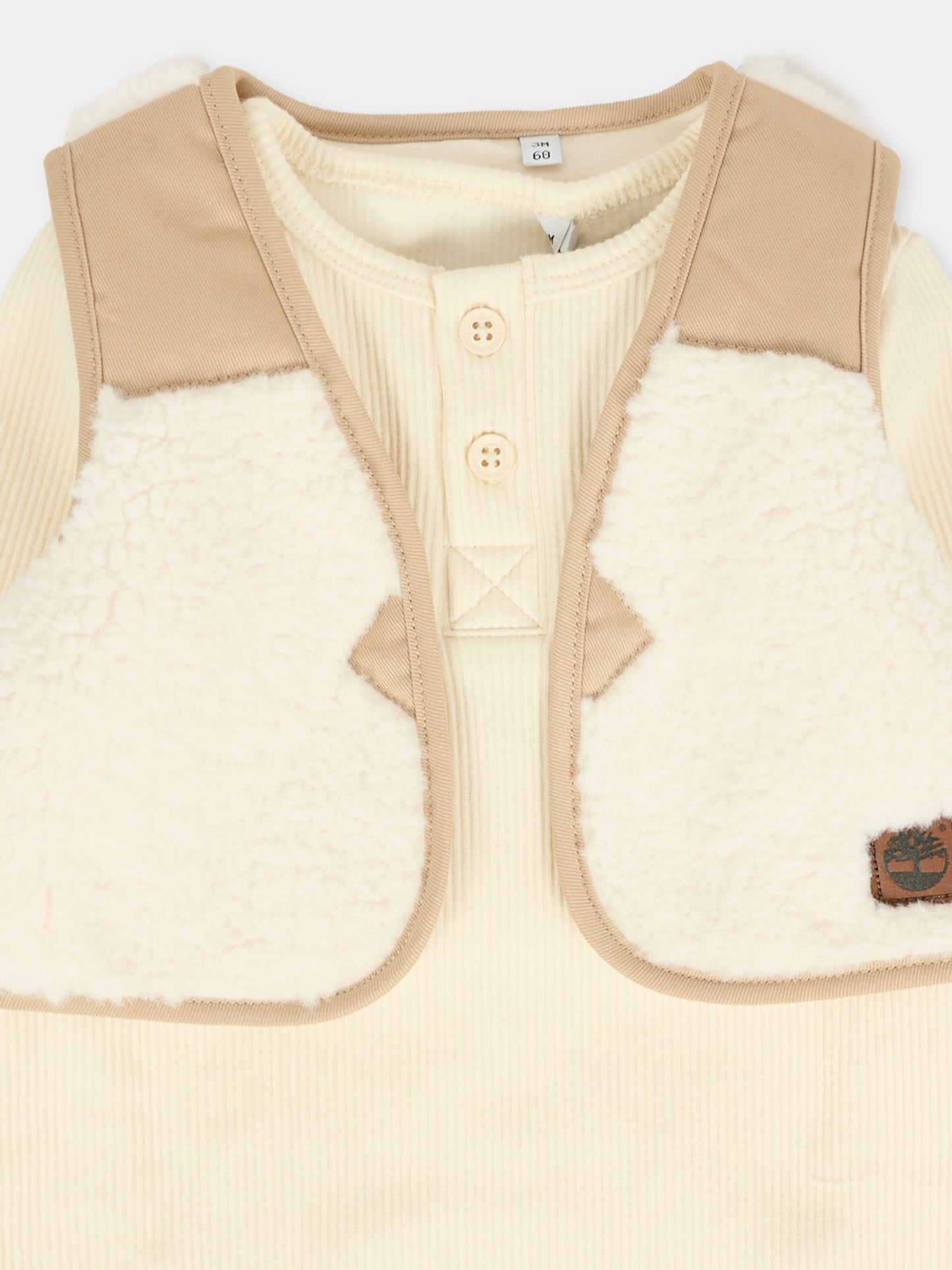 Set tutine avorio per neonato con logo,Timberland,T60624 127