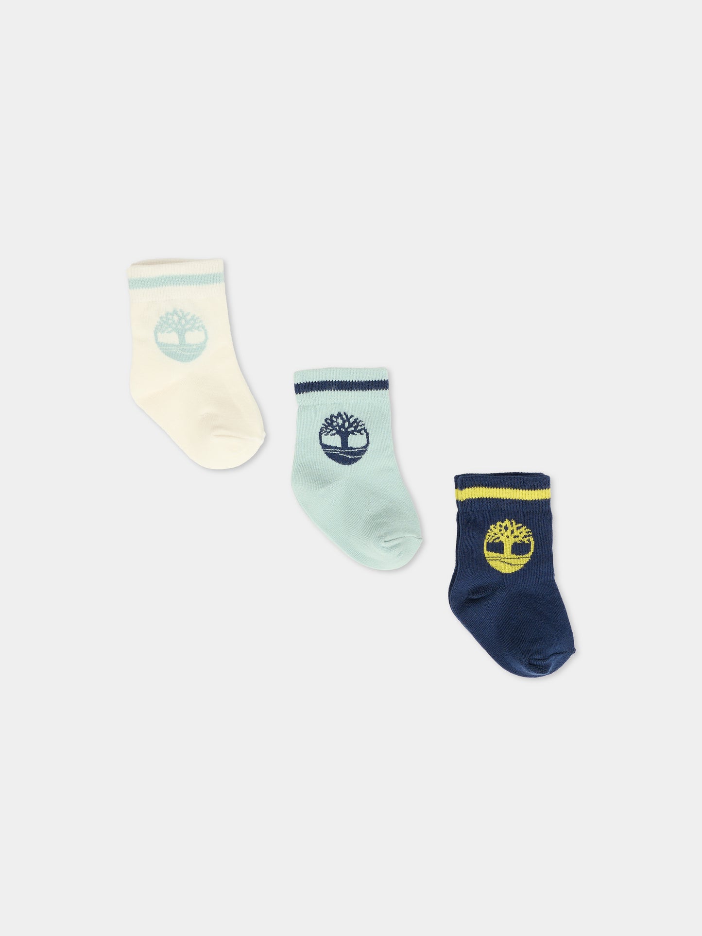 Set calze multicolor per neonato con logo,Timberland,T60735 85T