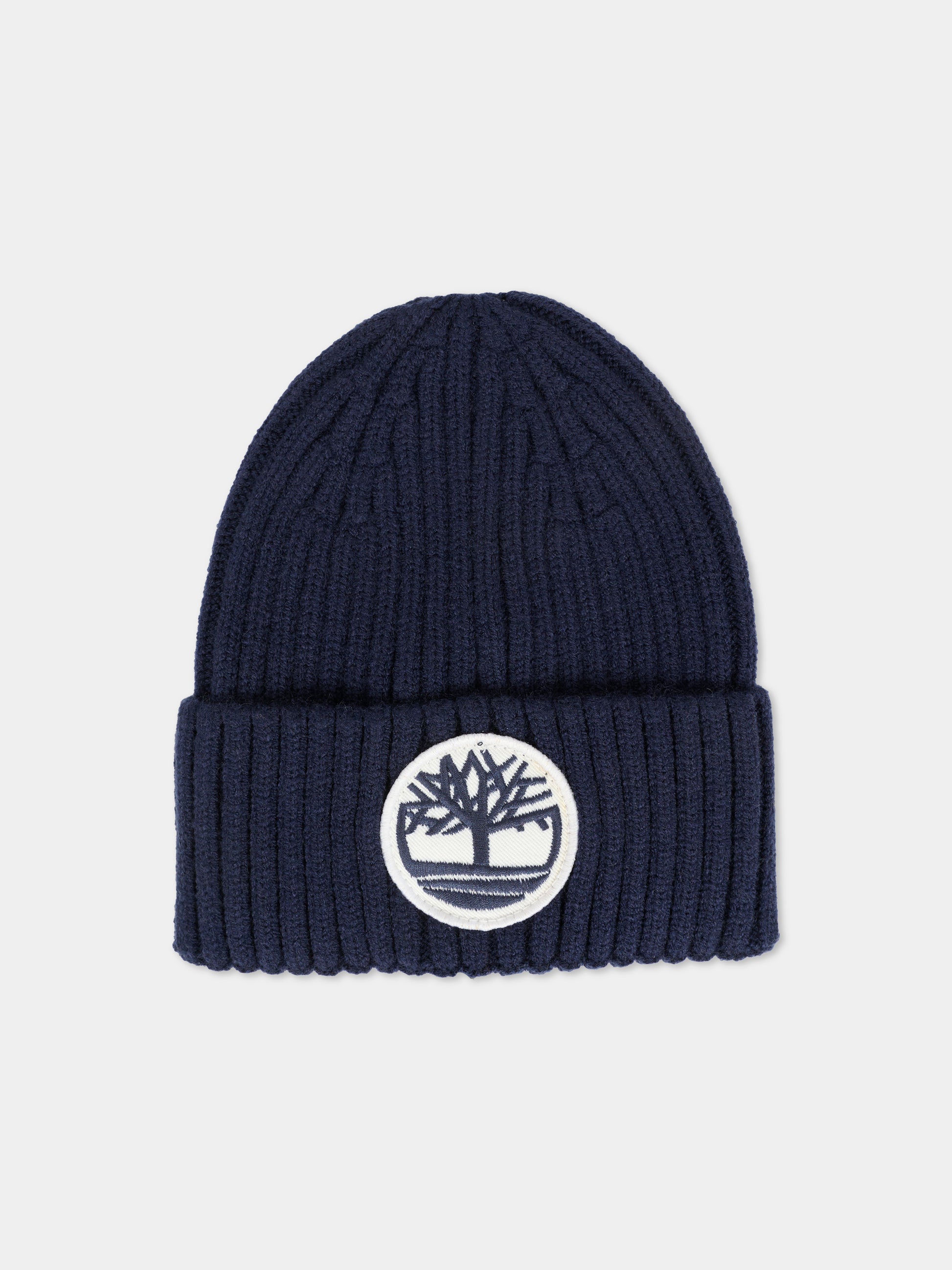 Berretto blu per bambino con logo,Timberland,T60755 85T