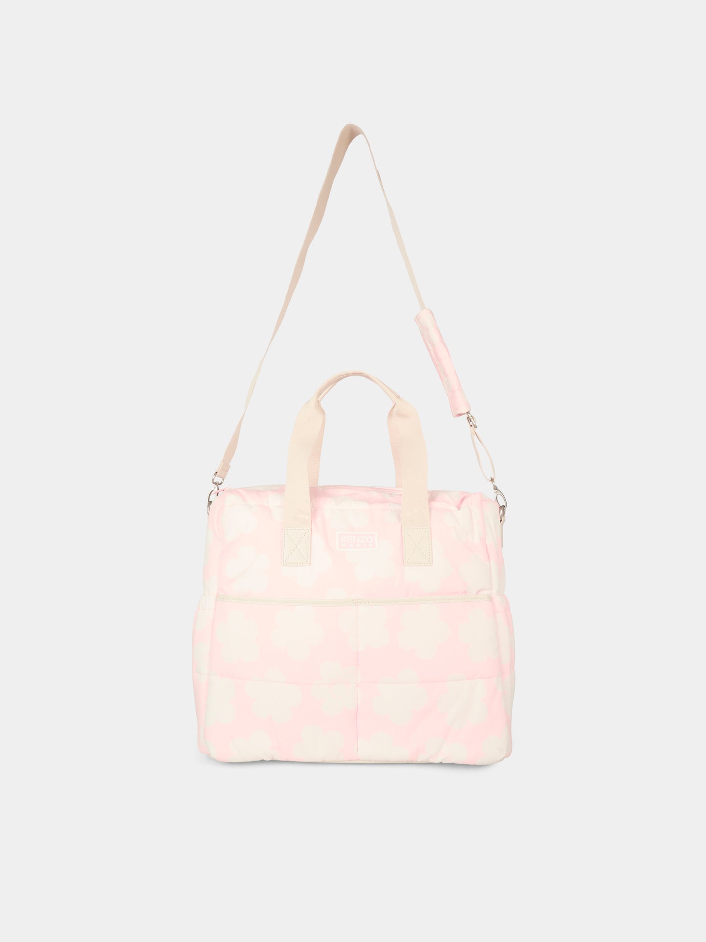 Borsa mamma rosa per neonata con fiori,Kenzo Kids,K61210 46T