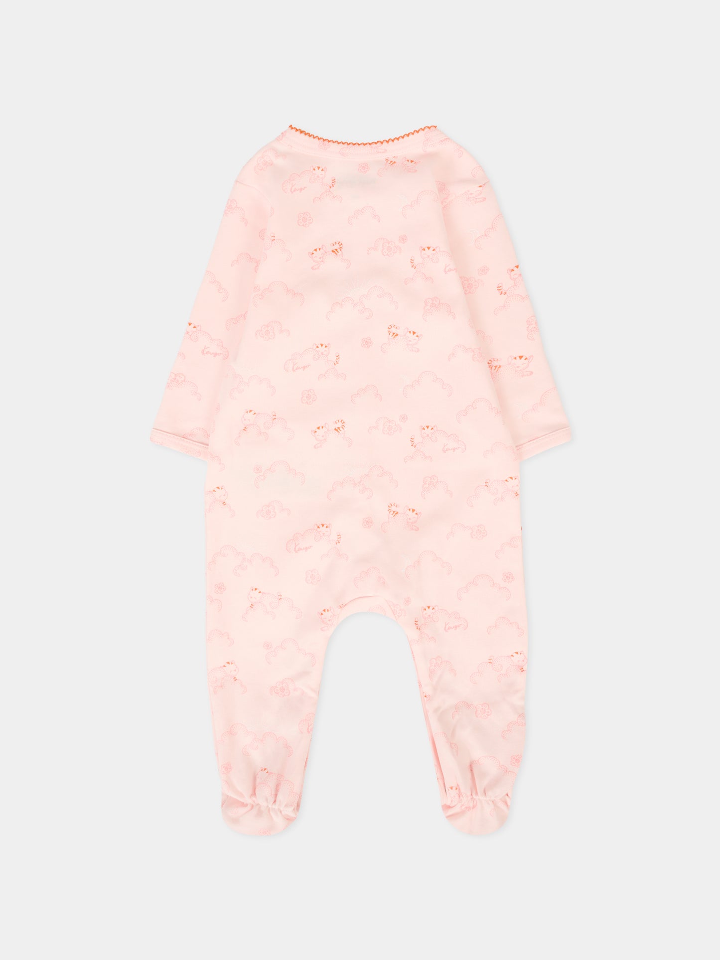 Tutina rosa per neonata con stampa all over,Kenzo Kids,K61240 46T