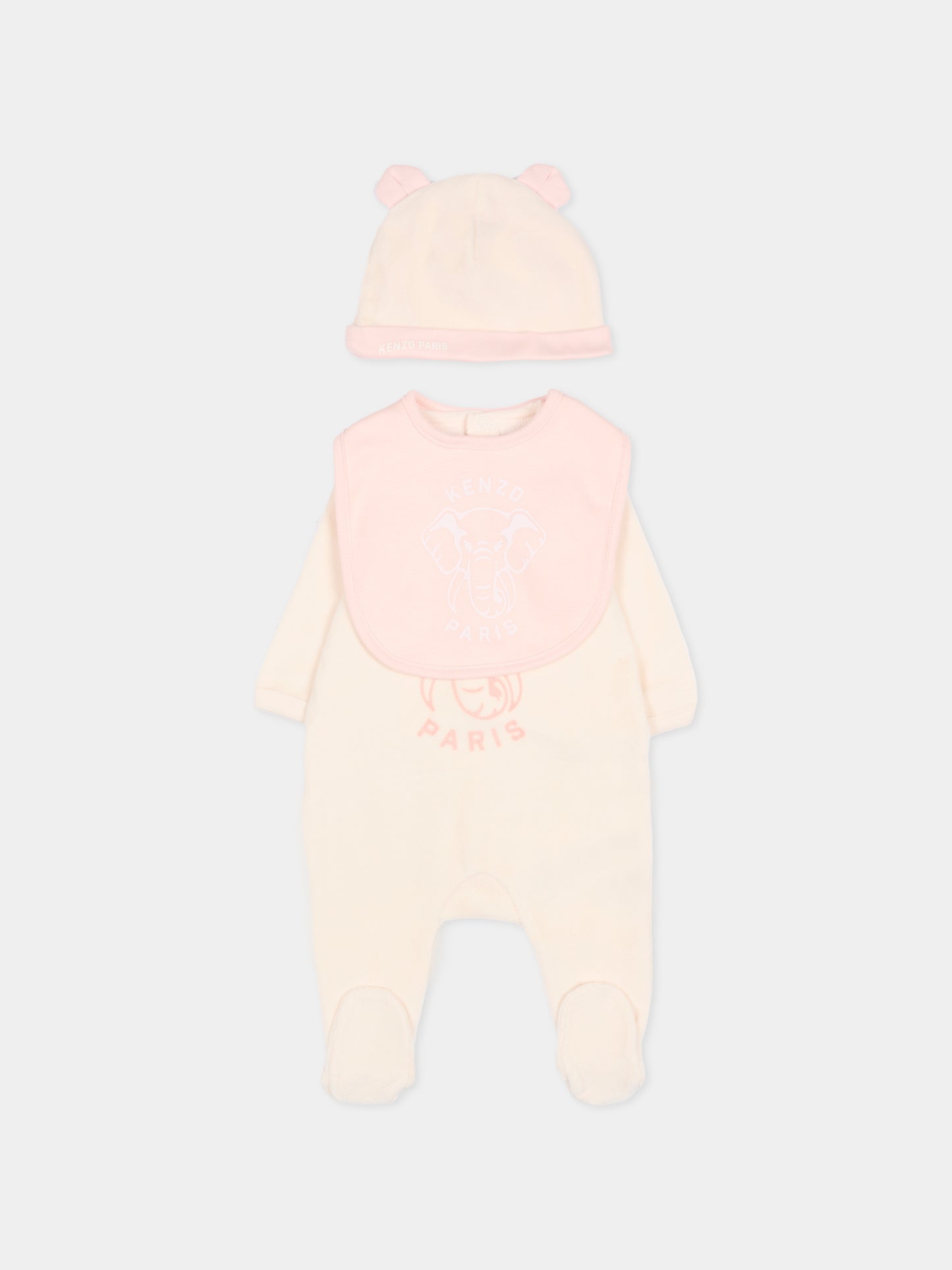Set tutina rosa per neonata con elefante,Kenzo Kids,K61248 47R