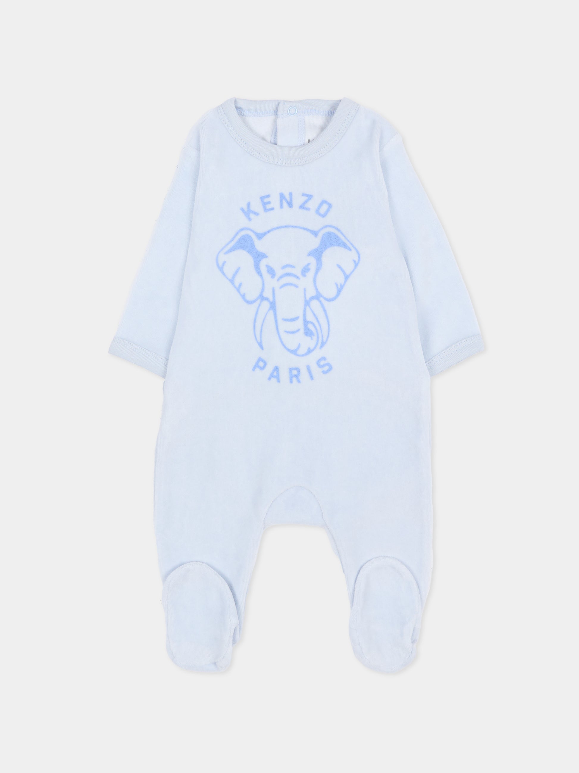 Set tutina celeste per neonato con elefante,Kenzo Kids,K61248 771