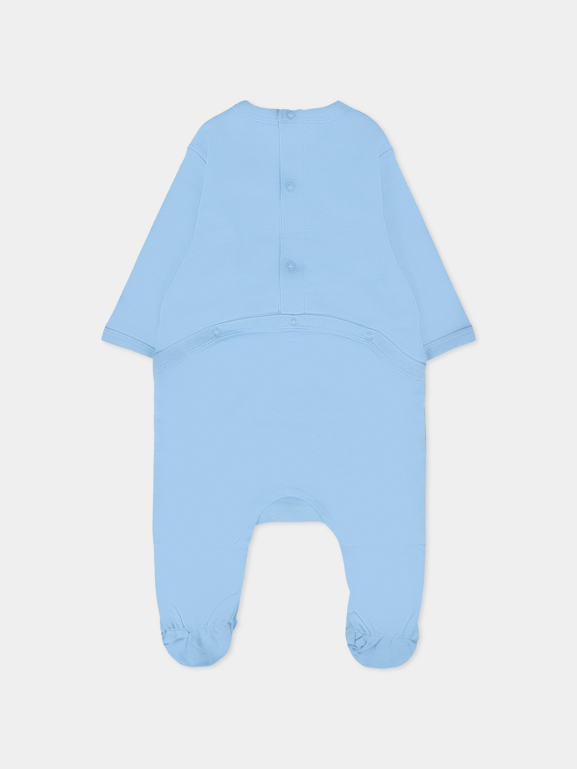 Tutina blu per neonato con tigre e luna,Kenzo Kids,K61250 77A