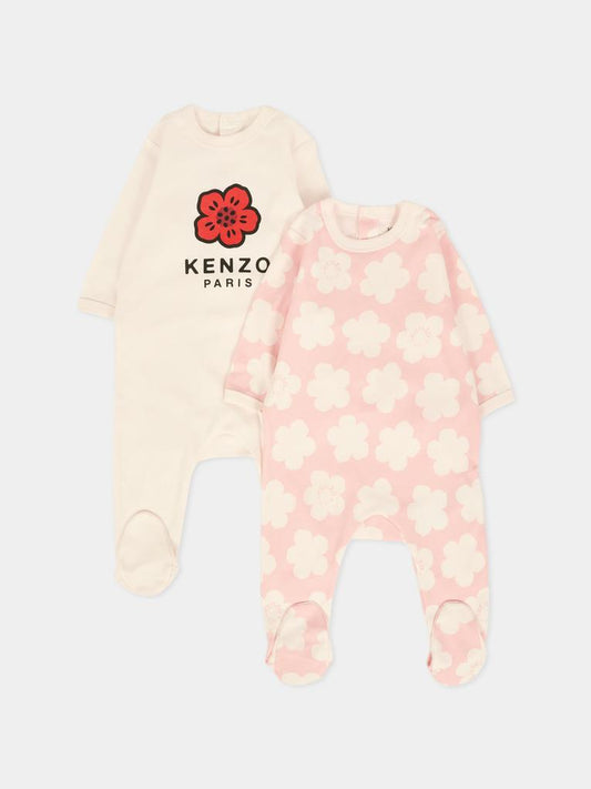 Set tutina rosa per neonata con papavero,Kenzo Kids,K61251 47R