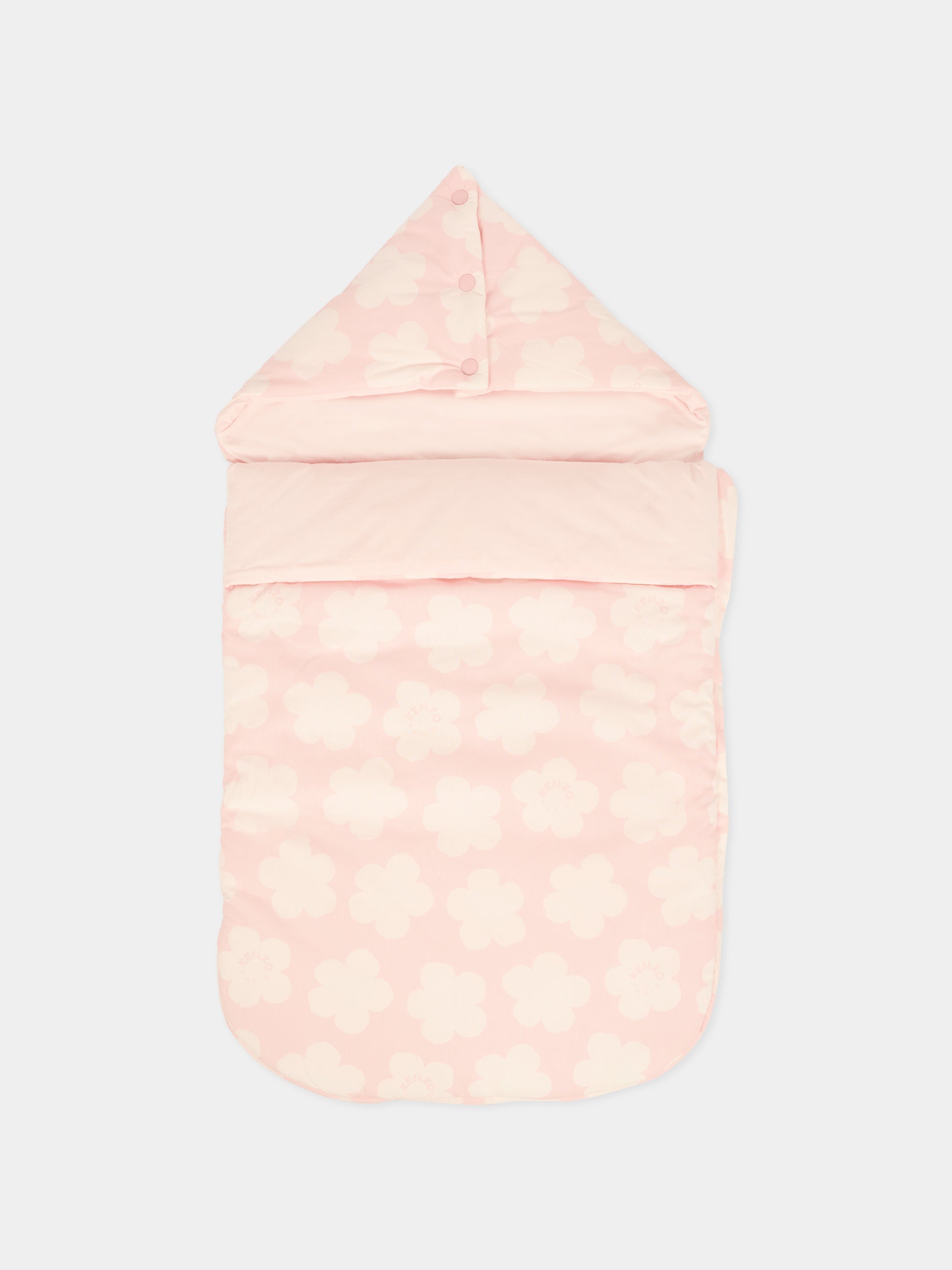 Sacco nanna rosa per neonata con fiori all over,Kenzo Kids,K61254 46T