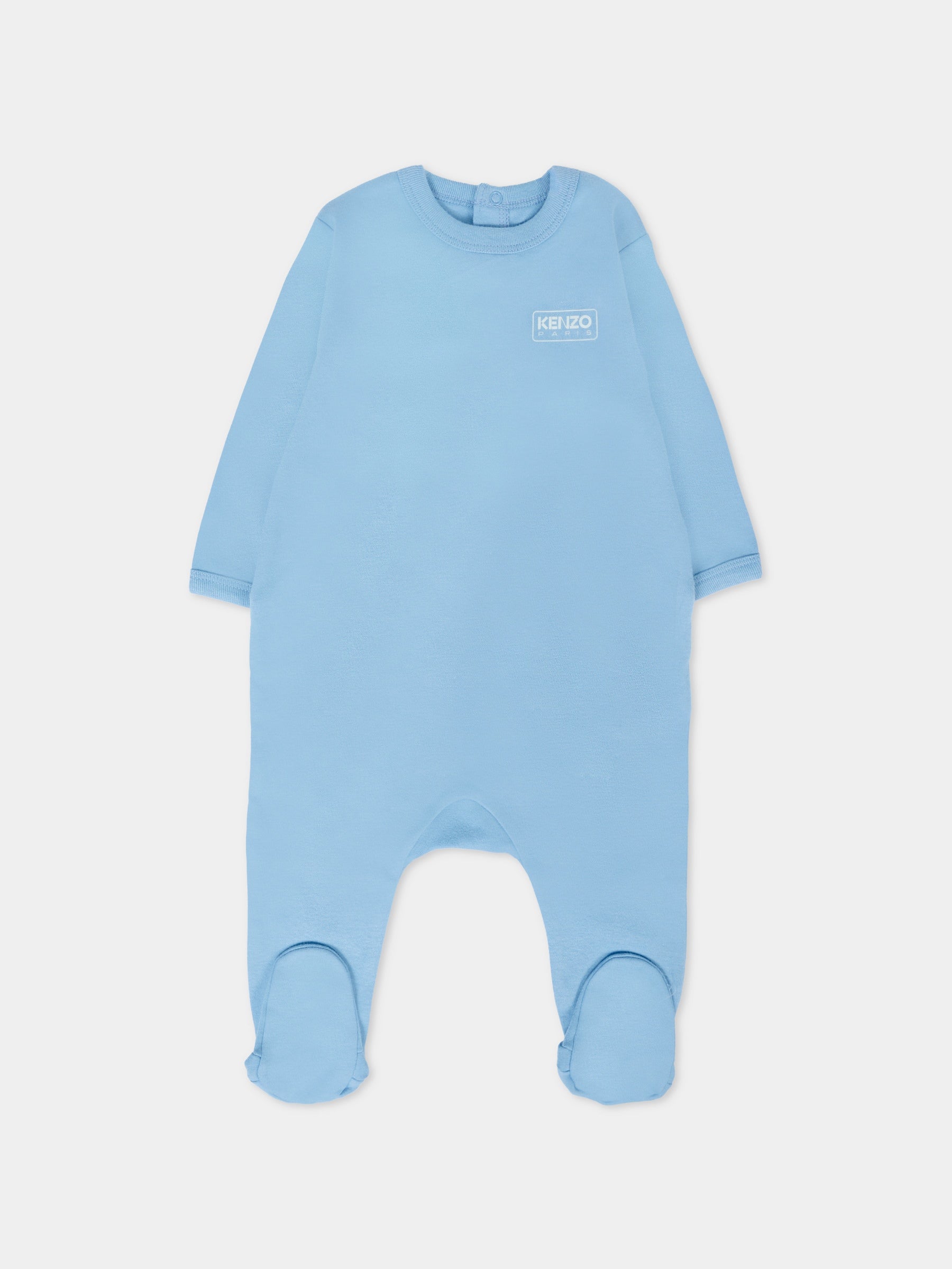 Set tutina azzurro per neonato con motivo geometrico,Kenzo Kids,K61256 77A