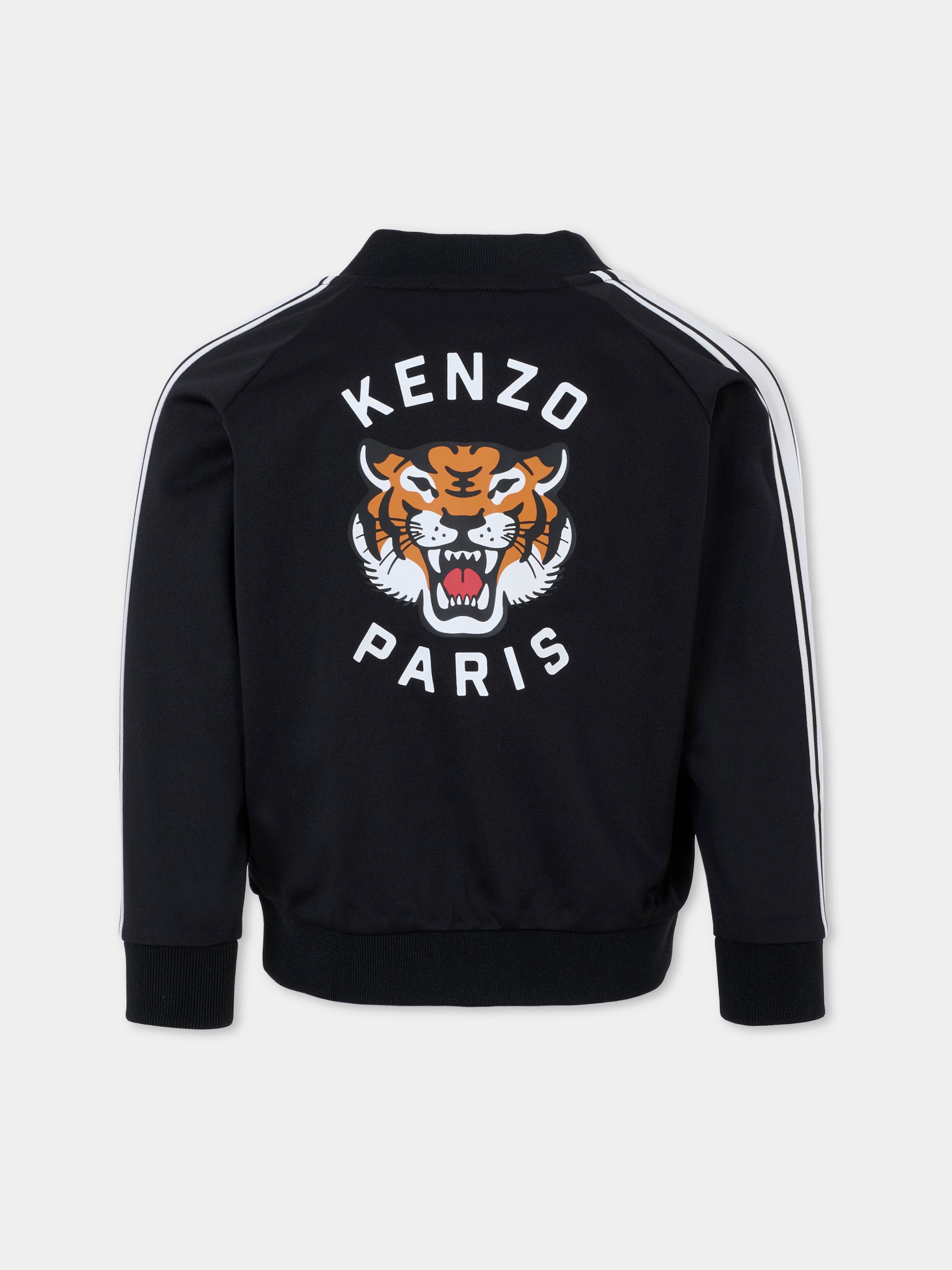 Felpa nera per bambino con Lucky Tiger,Kenzo Kids,K61469 095