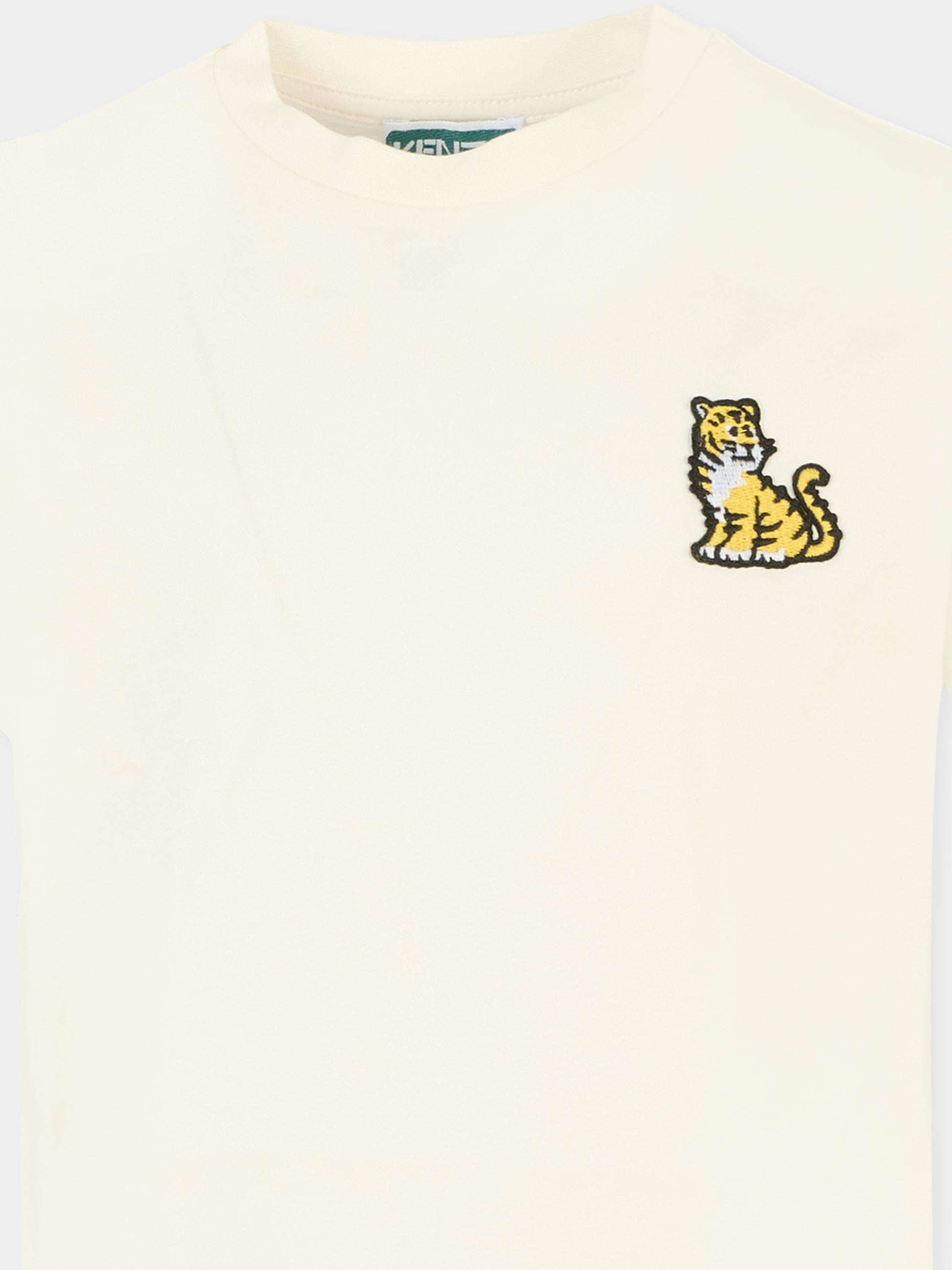 T-shirt avorio per bambini con Kotora,Kenzo Kids,K61506 117