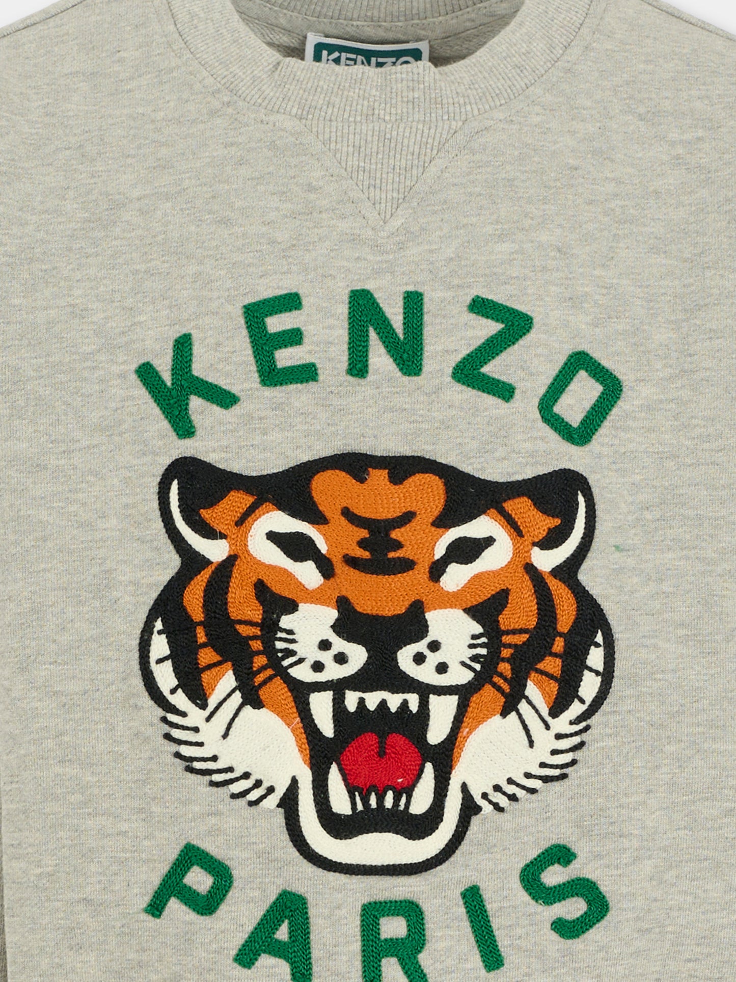 Felpa grigia per bambini con Lucky Tiger,Kenzo Kids,K61509 A55