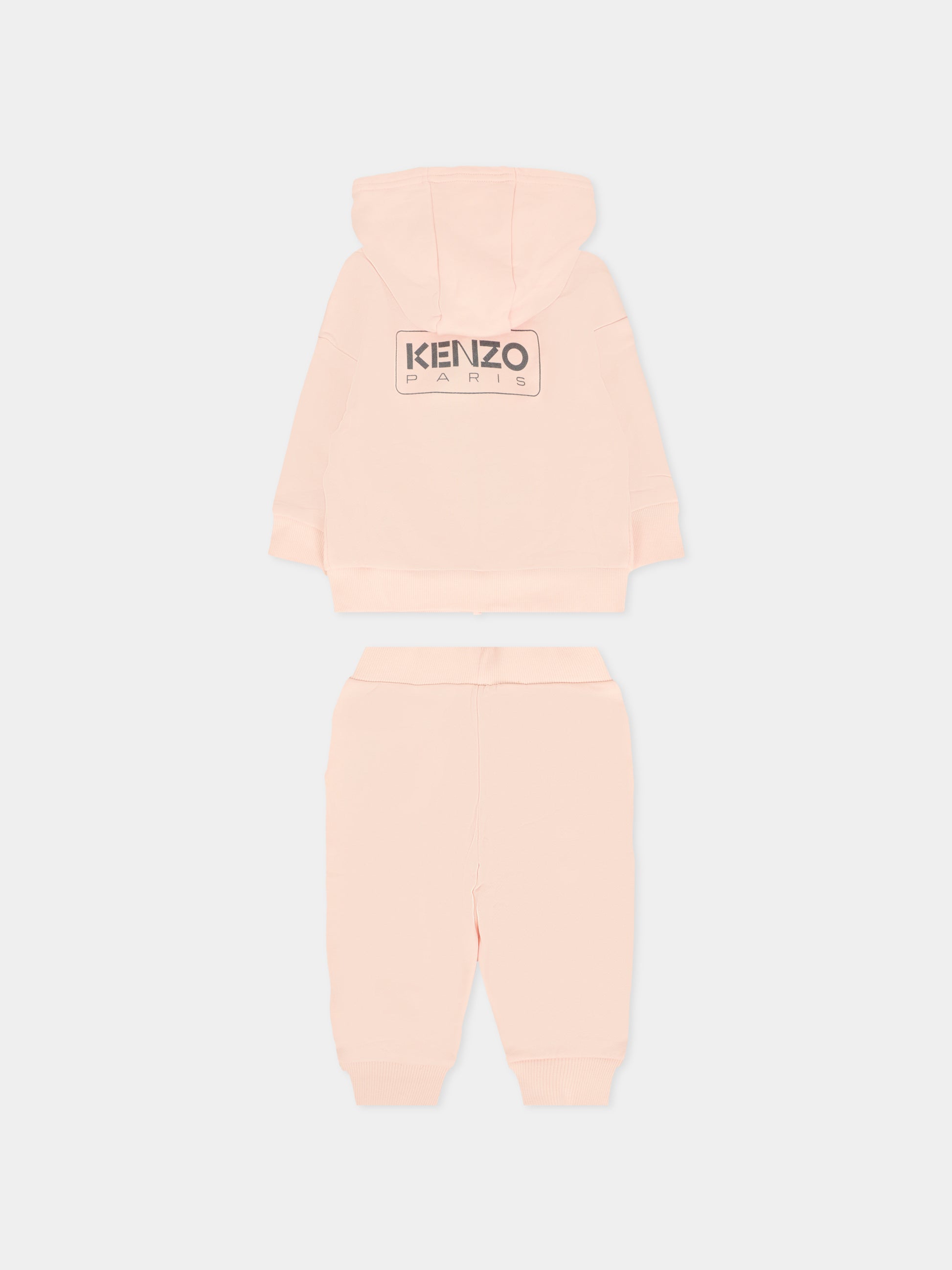 Completo rosa per neonata con logo,Kenzo Kids,K61513 46M