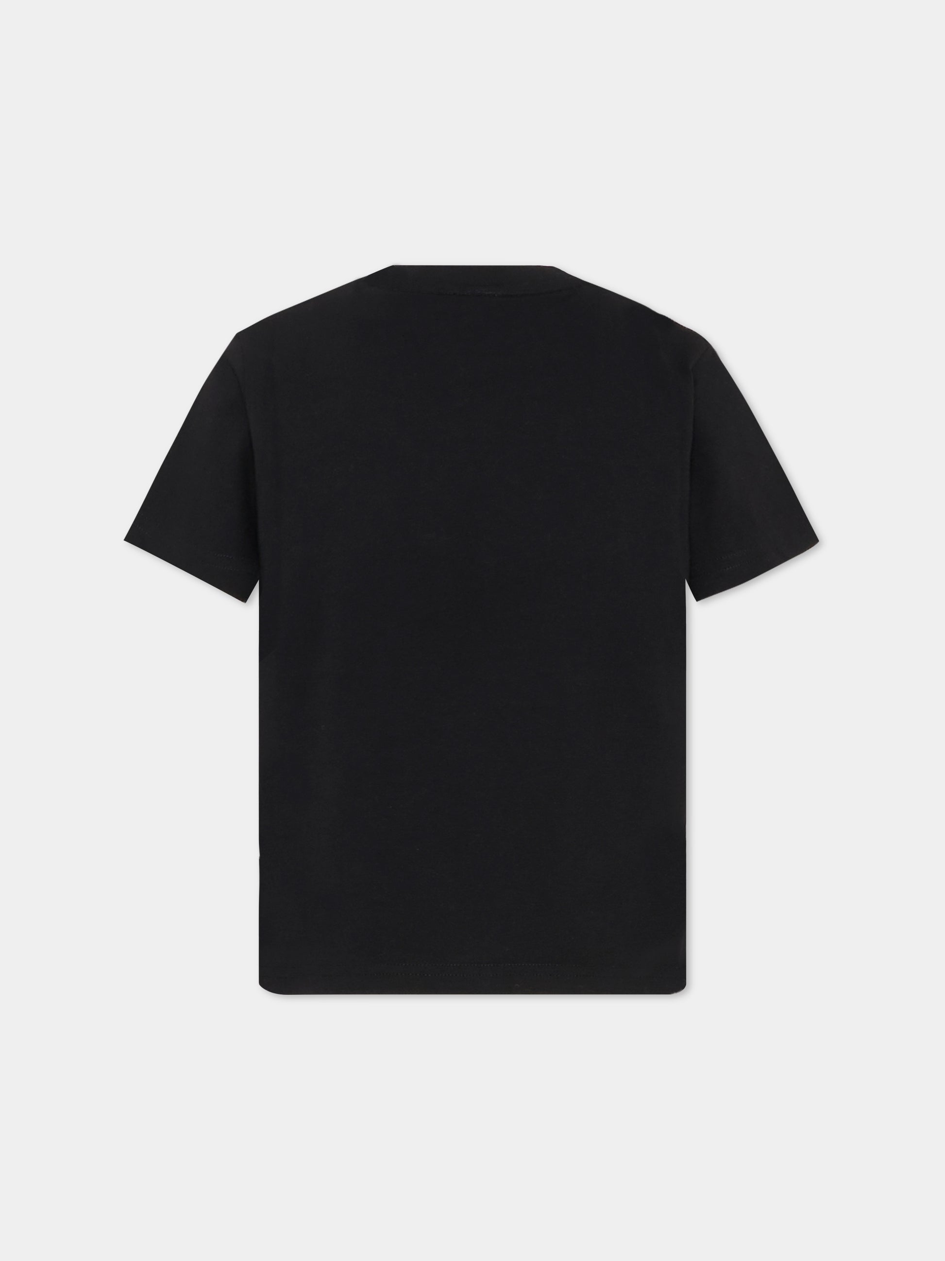 T-shirt nera per bambino con logo,Hugo,G00441 09B