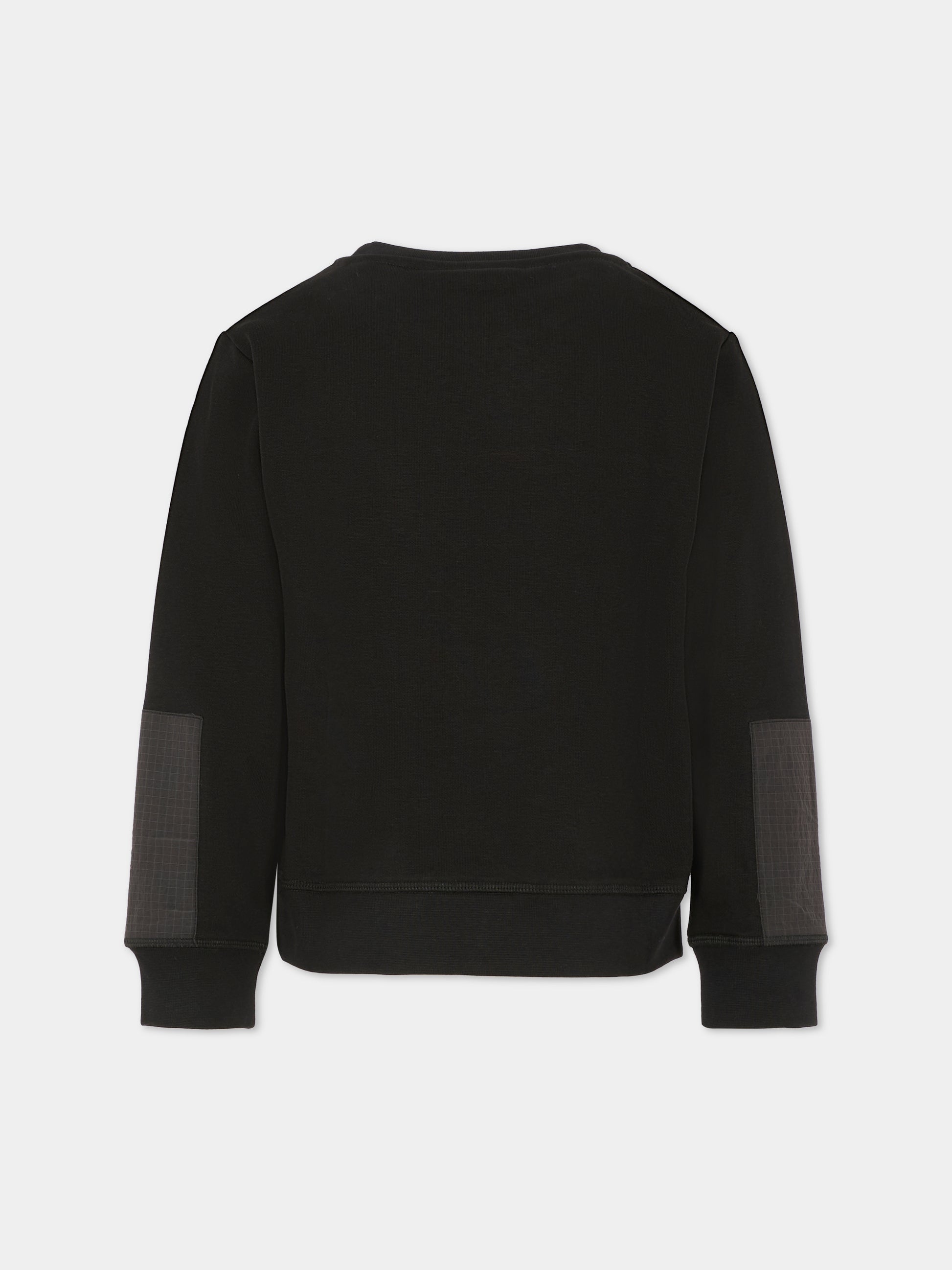 Felpa nera per bambino con logo,Hugo,G00449 09B