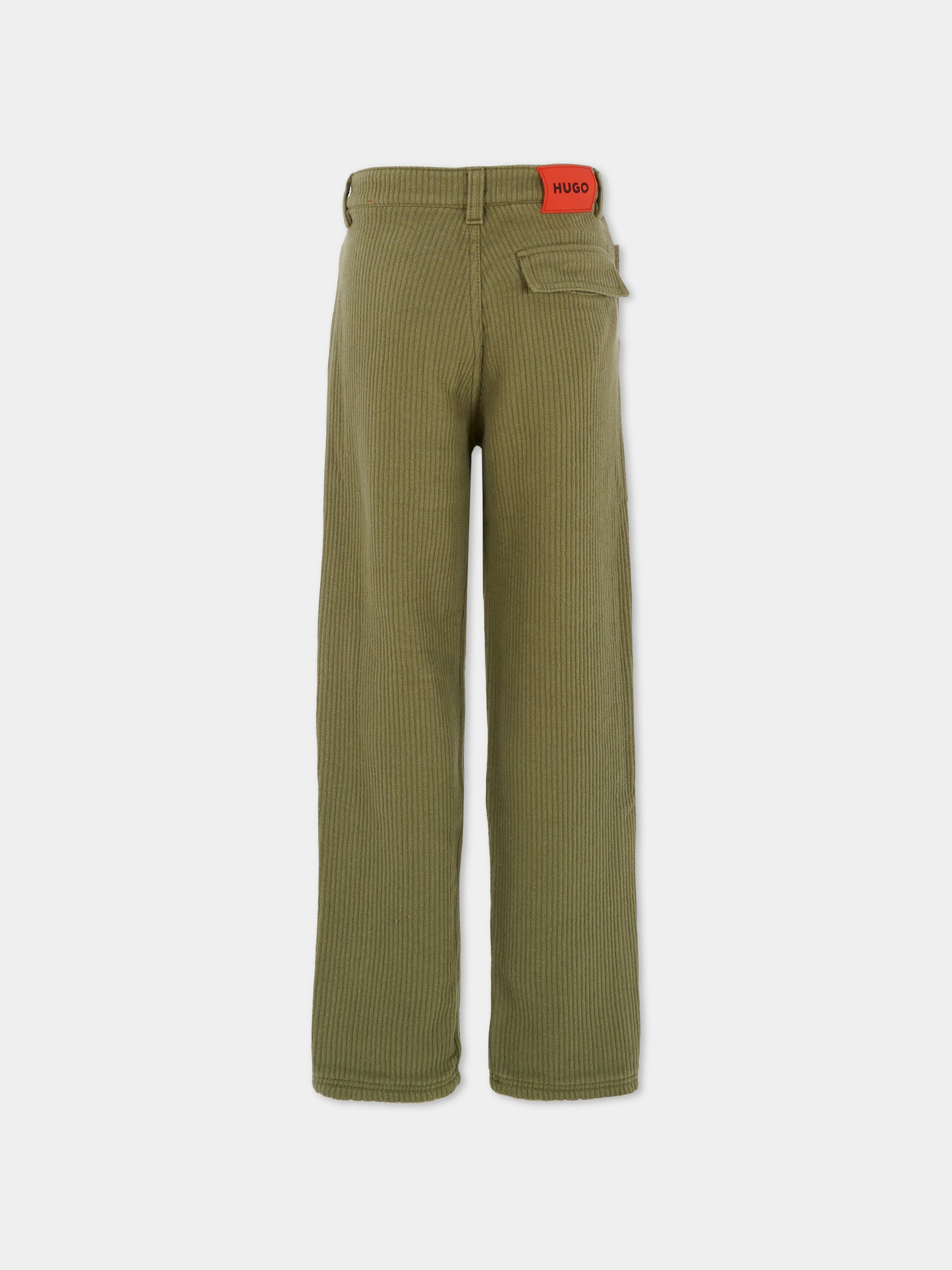 Pantaloni verdi per bambino con logo,Hugo,G00469 65F