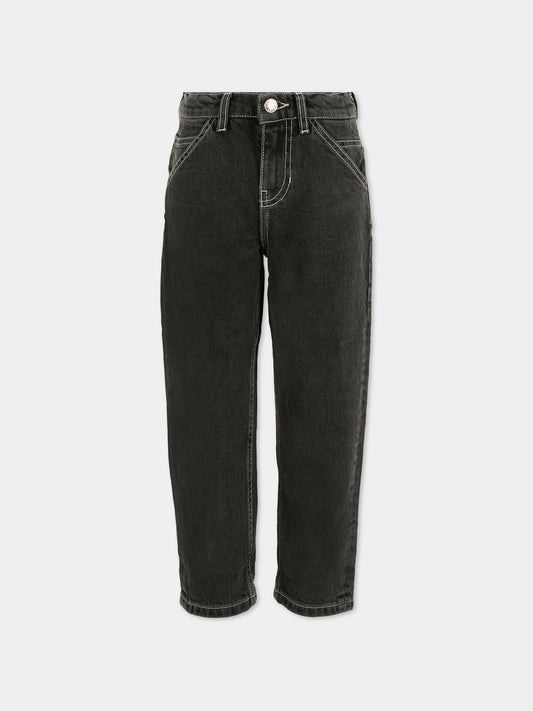 Jeans neri per bambino con logo,Hugo,G00473 Z09