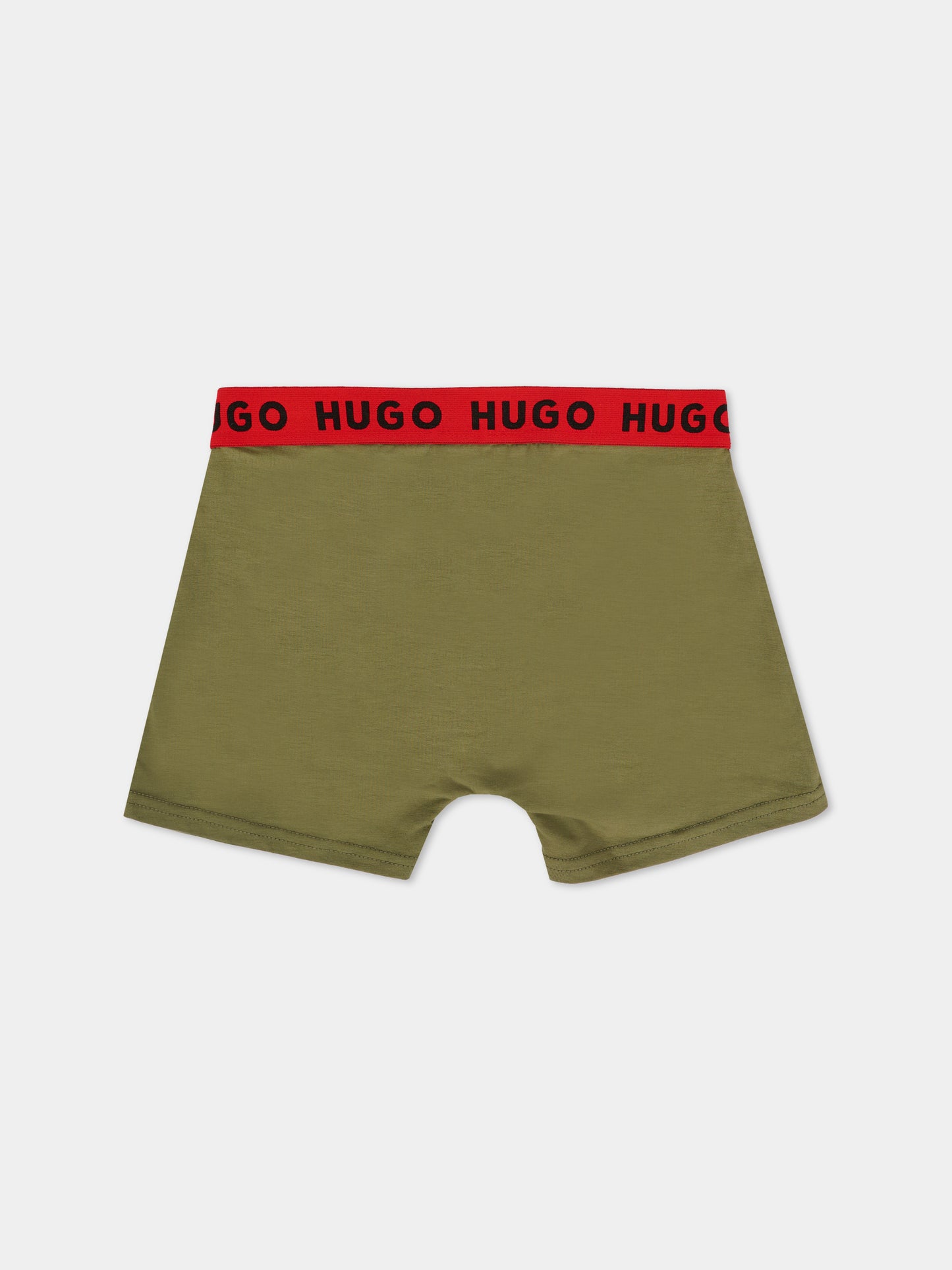 Set boxer nero per bambino con logo,Hugo,G00558 09B